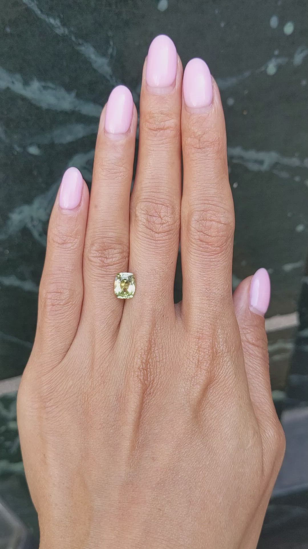 2.23 Ct. Yellowish Green Sapphire from Madagascar Size Video
