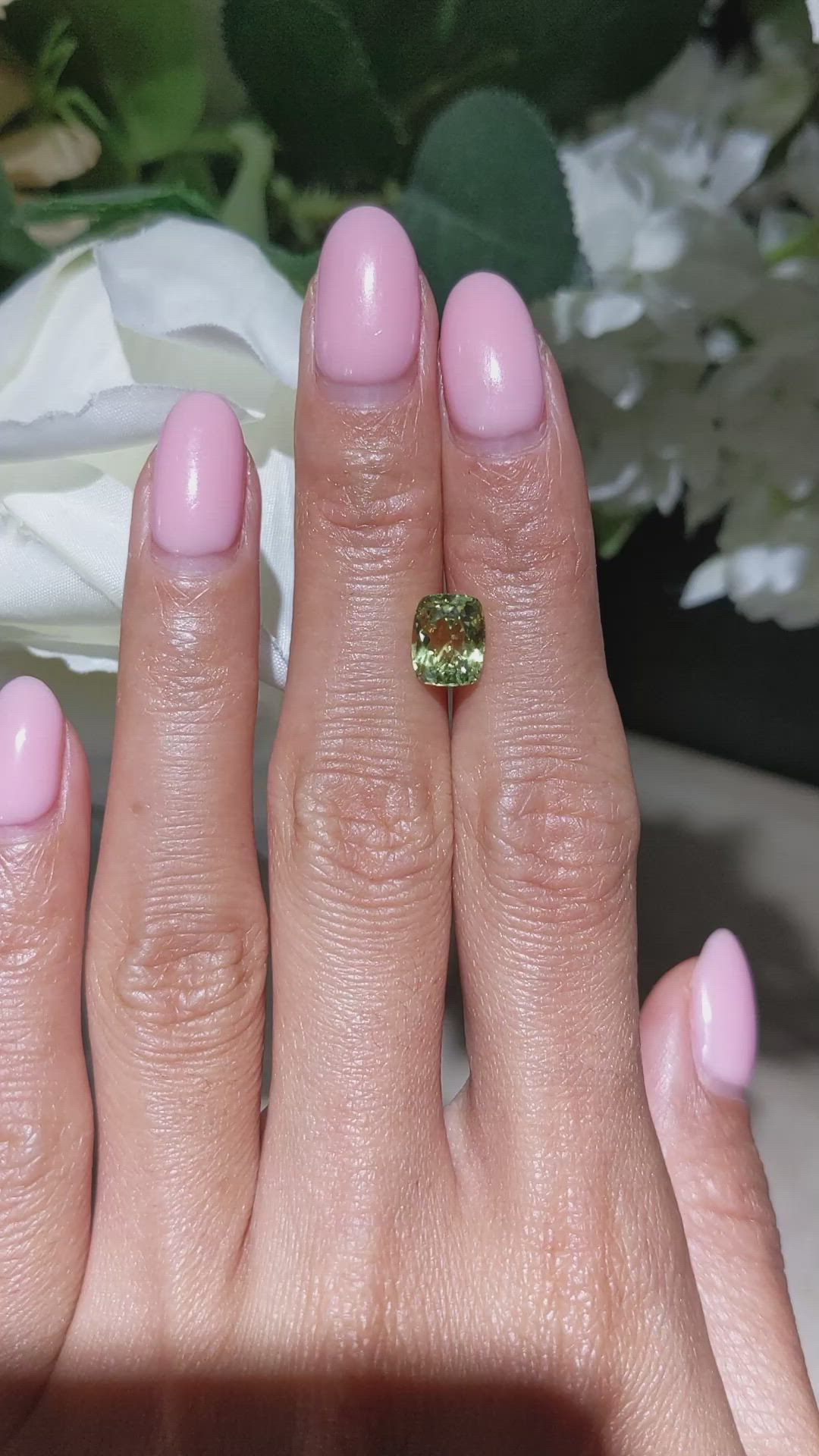 2.23 Ct. Yellowish Green Sapphire from Madagascar Size Video