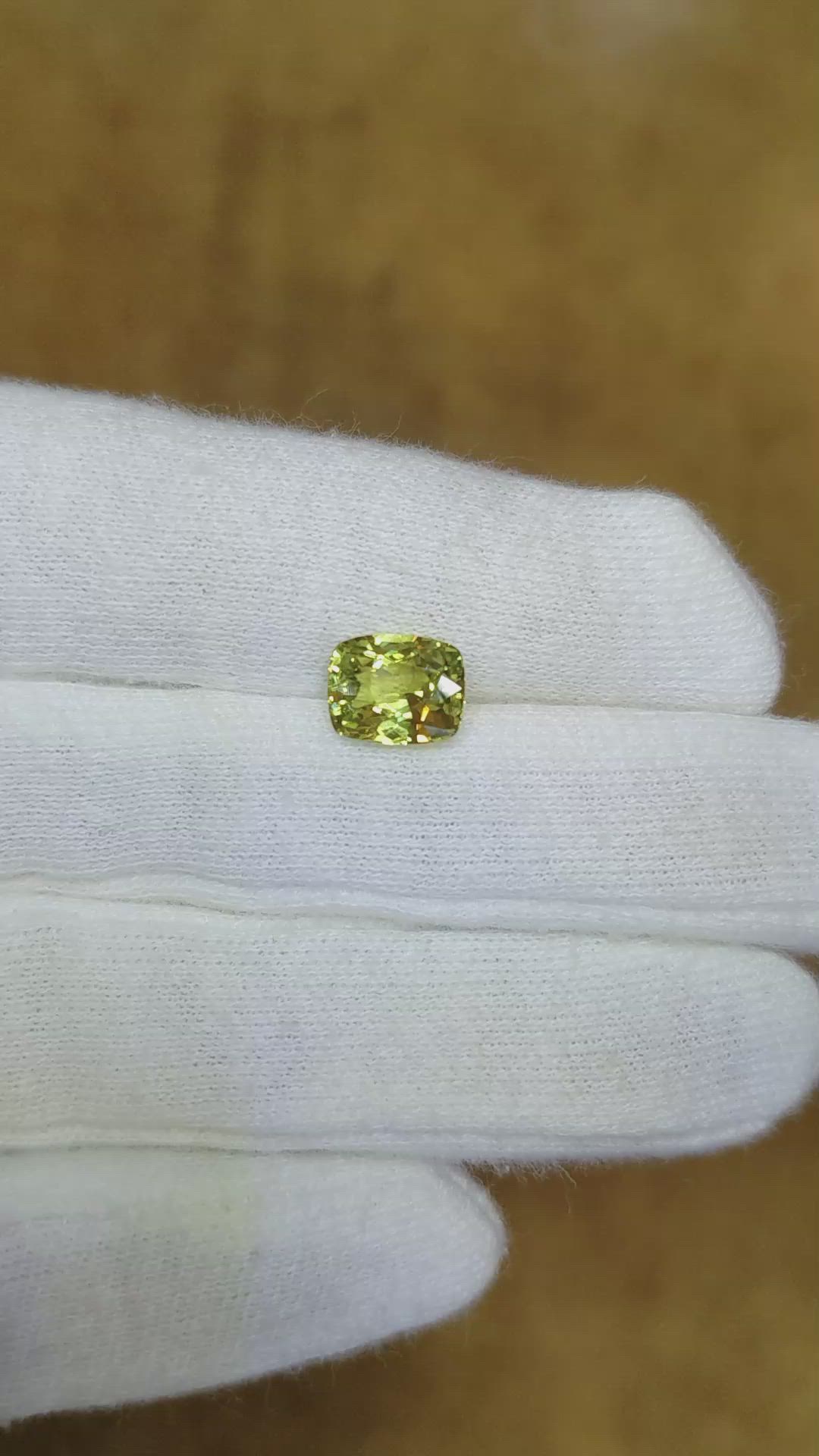 2.23 Ct. Yellowish Green Sapphire from Madagascar Size Video