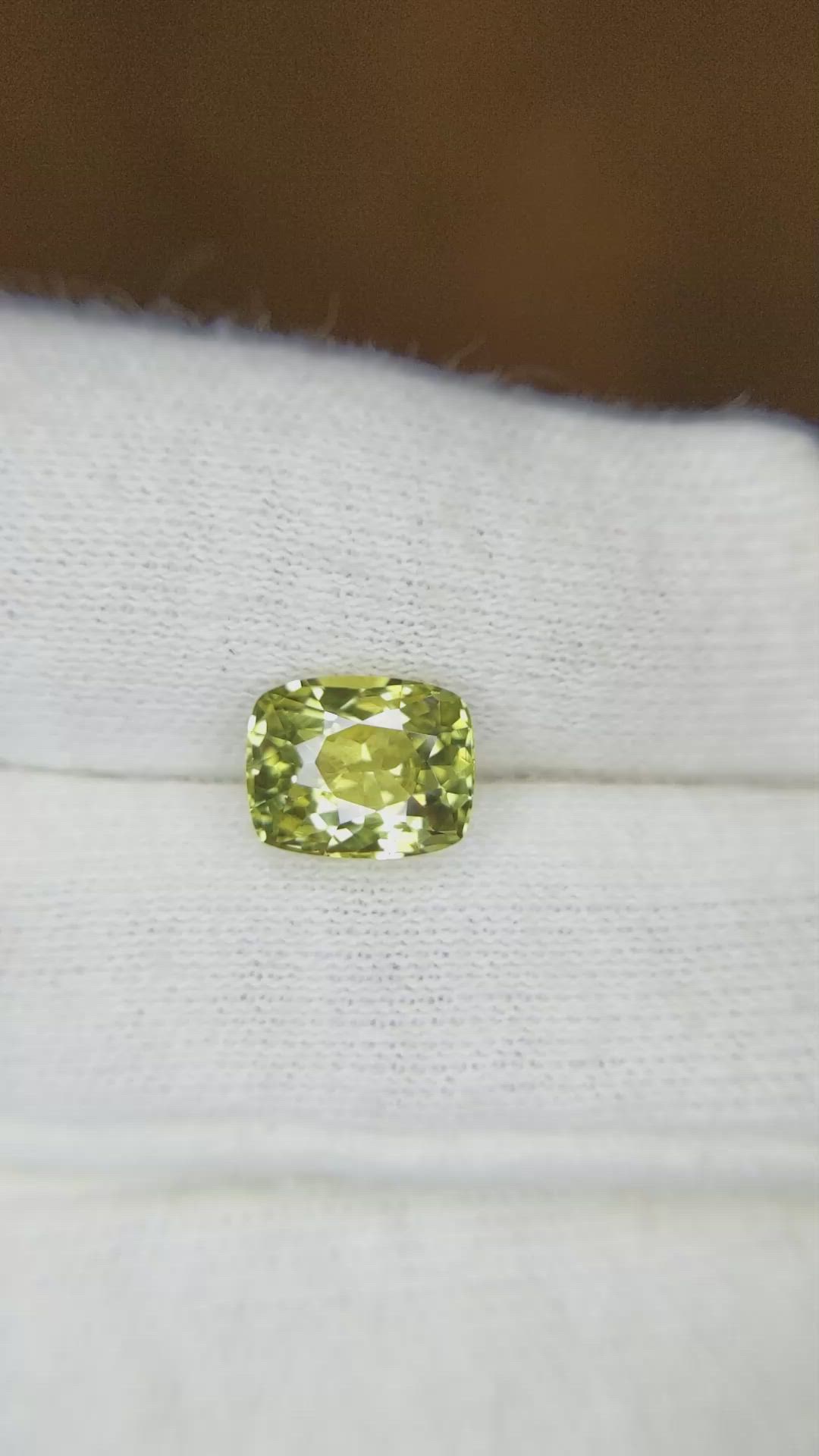 2.23 Ct. Yellowish Green Sapphire from Madagascar Size Video