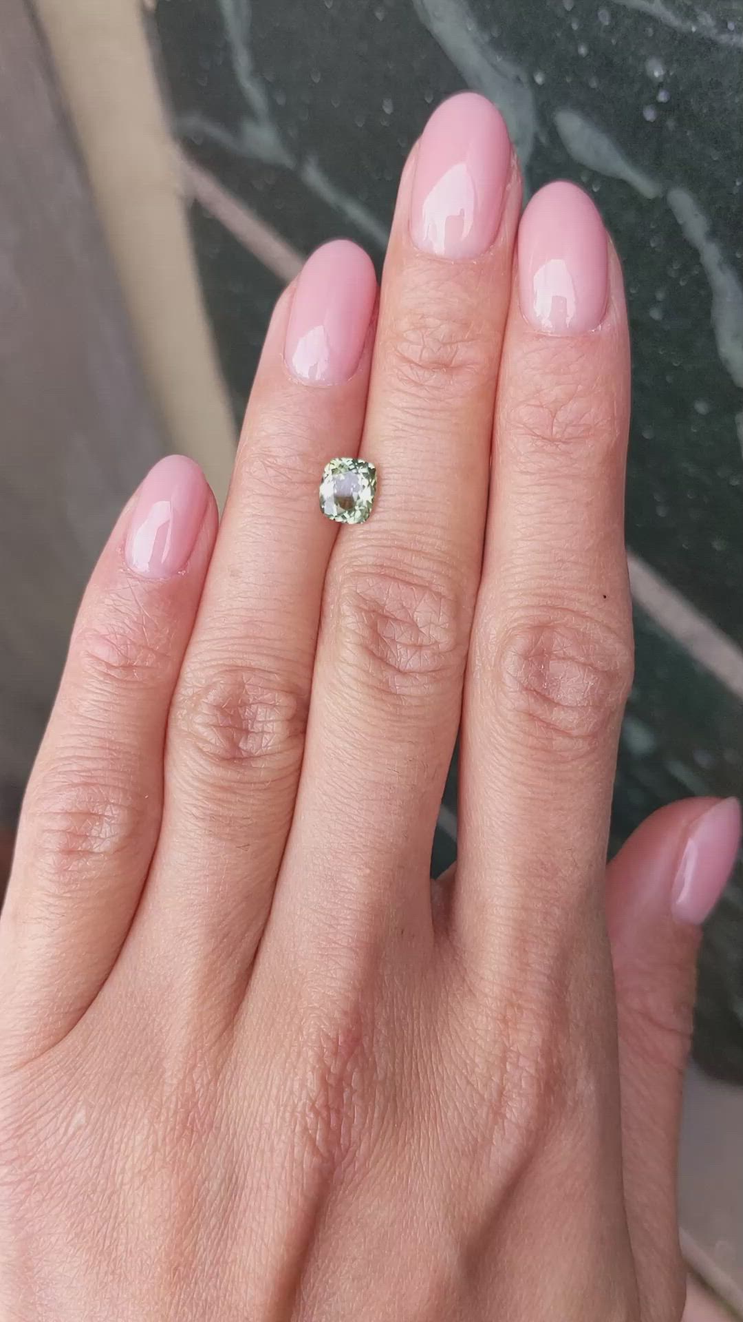 1.18 Ct. Yellowish Green Sapphire from Madagascar Size Video