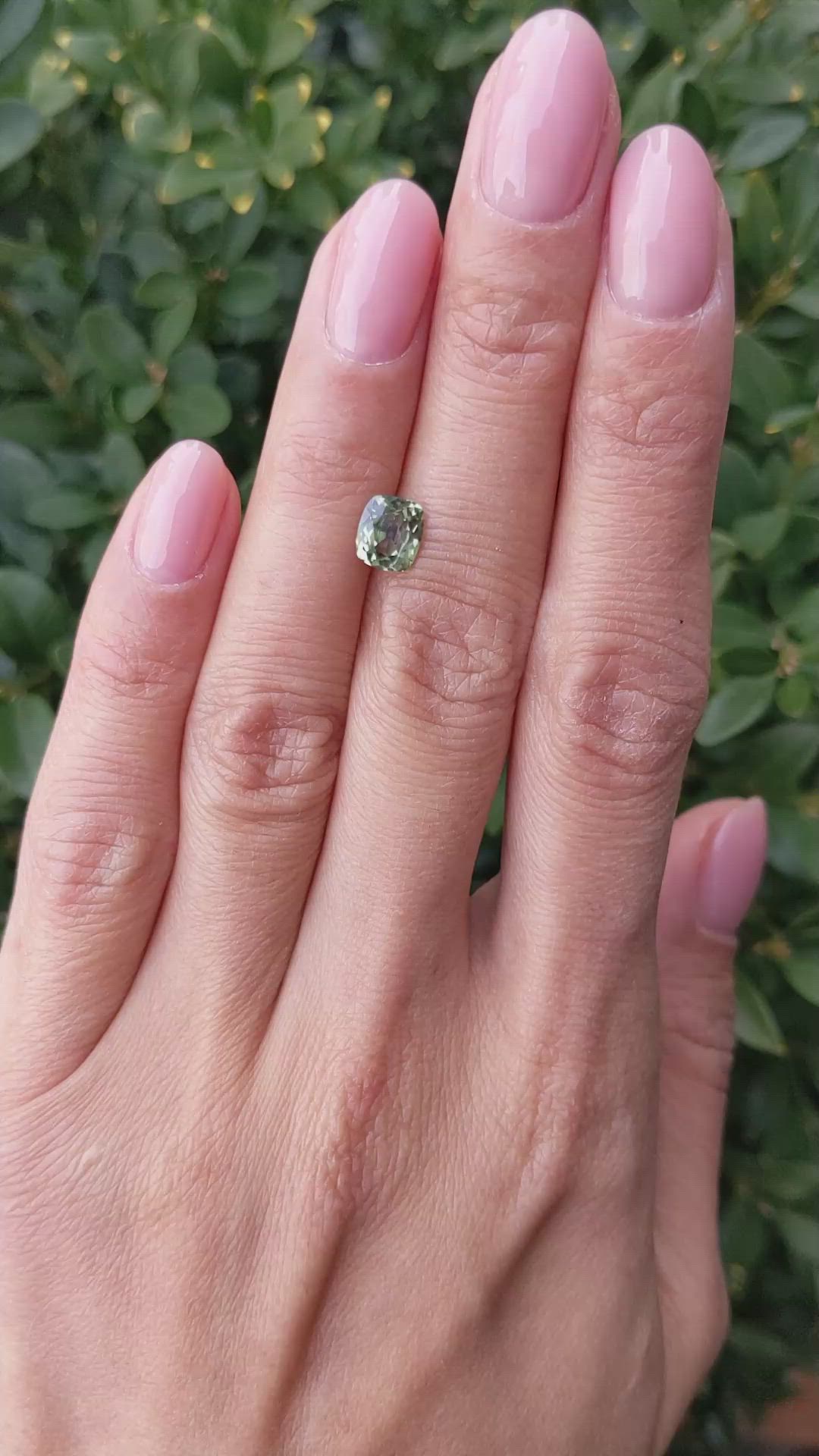 1.18 Ct. Yellowish Green Sapphire from Madagascar Size Video