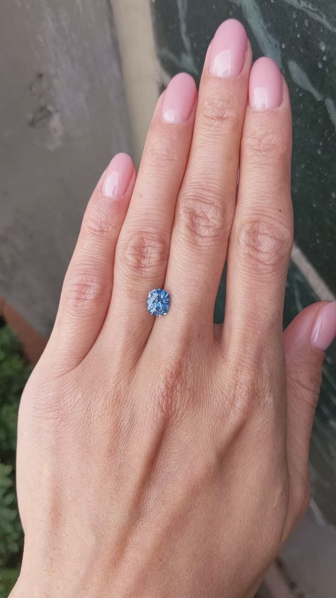 1.67 Ct. Greenish Blue Sapphire from Ceylon (Sri Lanka) Size Video