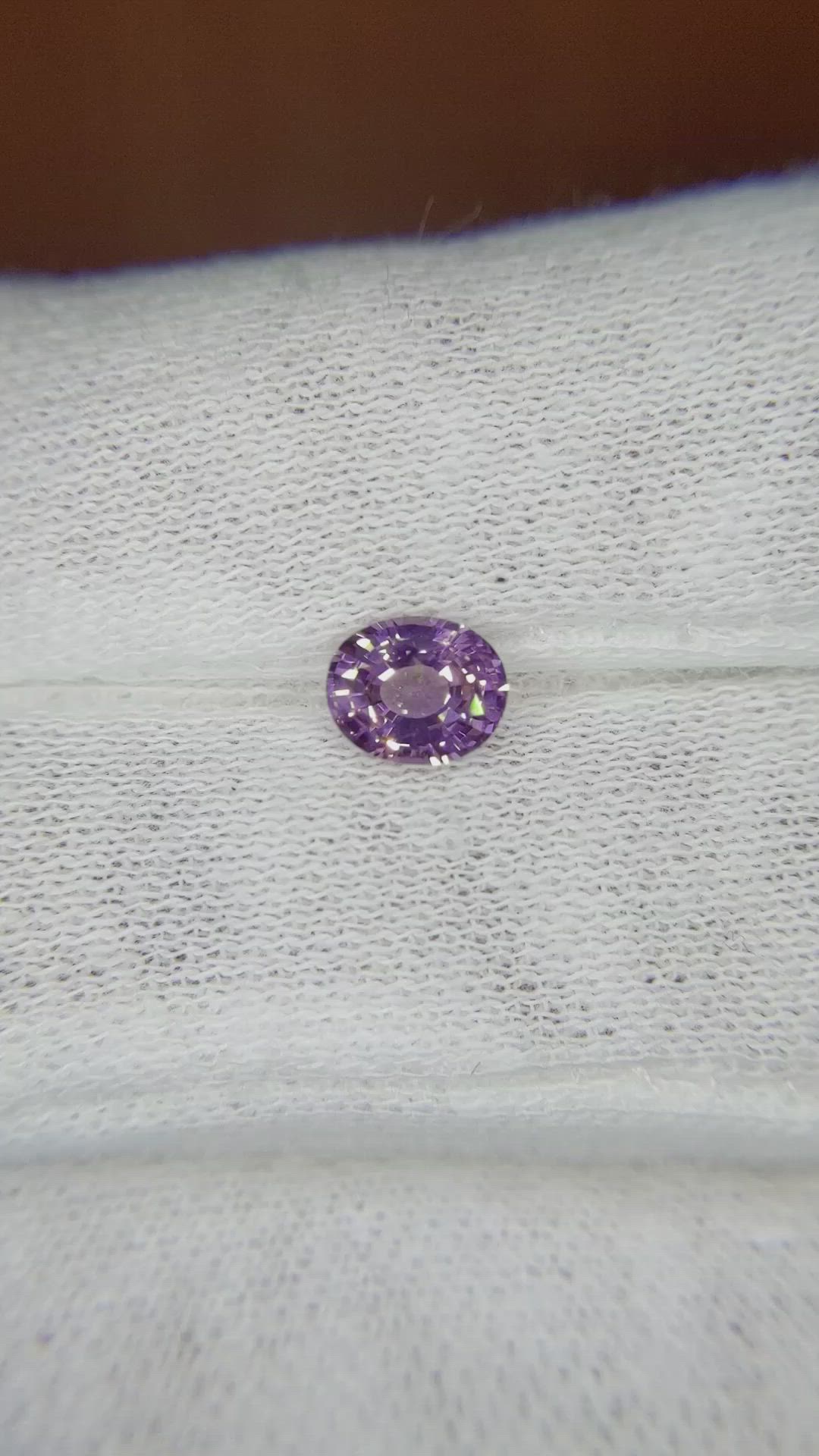 0.73 Ct. Purple Sapphire from Ceylon (Sri Lanka) Size Video