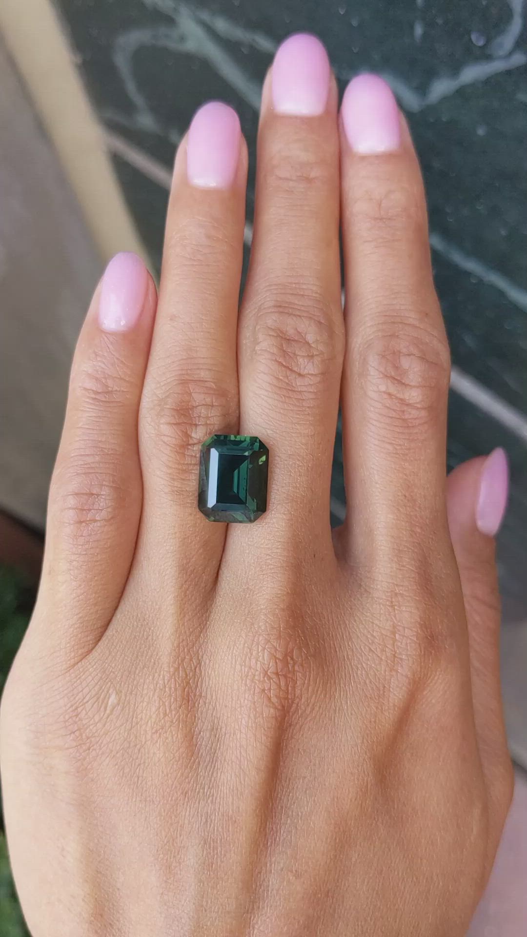 10.24 Ct. Bluish Green Sapphire from Madagascar Size Video