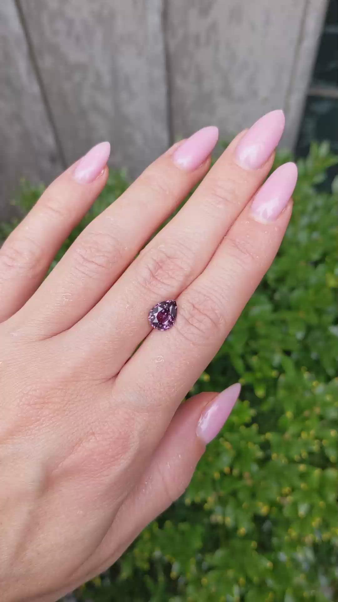 2.03 Ct. Pinkish Purple Sapphire from Ceylon (Sri Lanka) Size Video
