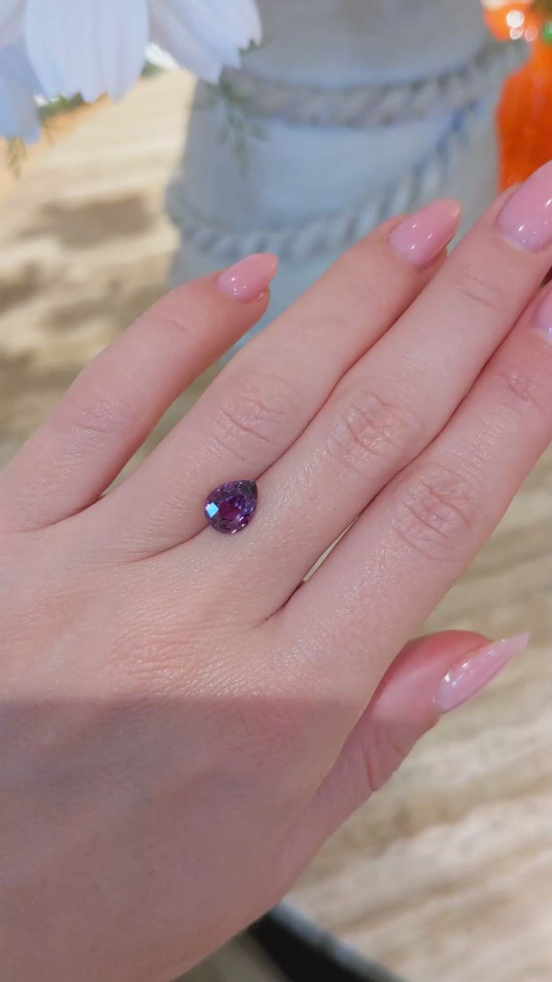 2.03 Ct. Pinkish Purple Sapphire from Ceylon (Sri Lanka) Size Video