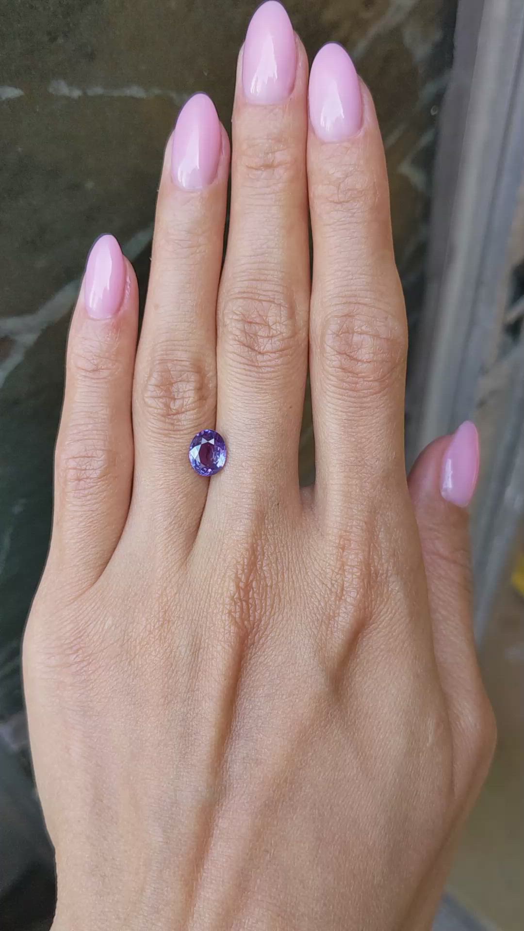 2.08 Ct. Color Change Sapphire from Ceylon (Sri Lanka) Size Video