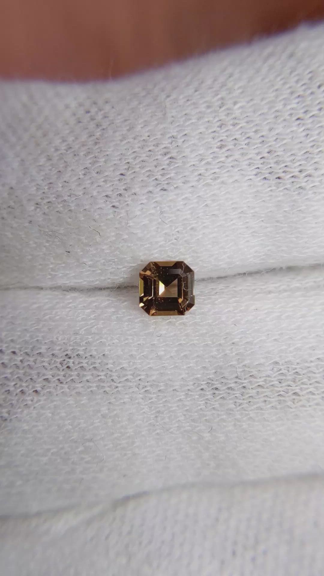 0.33 Ct. Orangish Brown Sapphire from Ceylon (Sri Lanka) Size Video