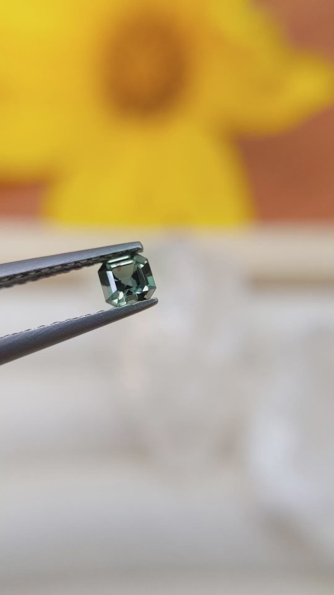 0.25 Ct. Green Sapphire from Ceylon (Sri Lanka) Size Video