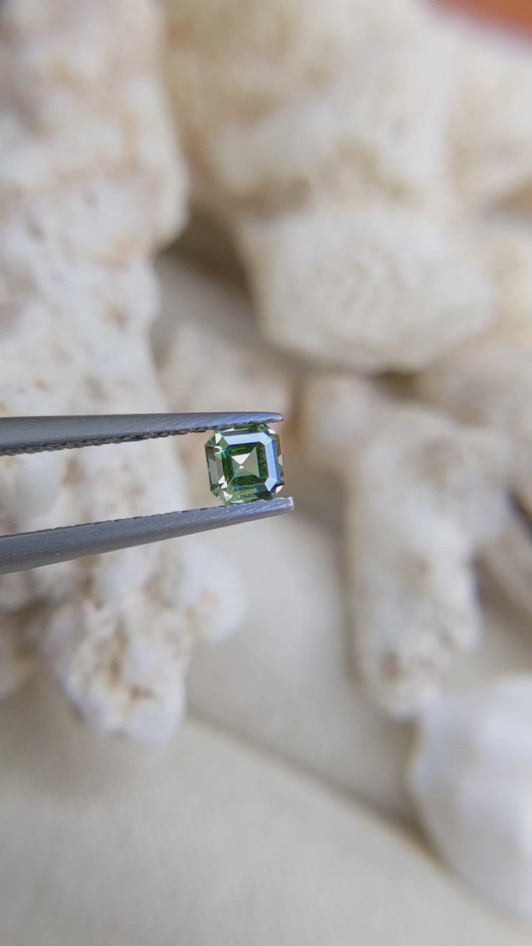 0.28 Ct. Green Sapphire from Ceylon (Sri Lanka) Size Video