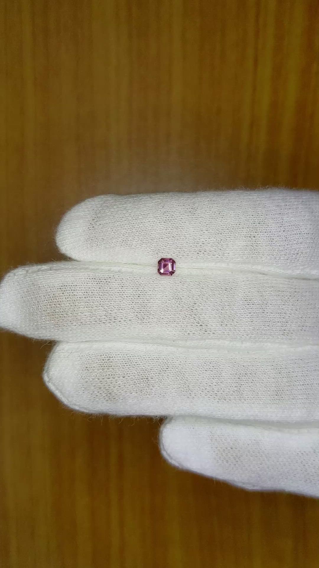 0.19 Ct. Pinkish Purple Sapphire from Ceylon (Sri Lanka) Size Video