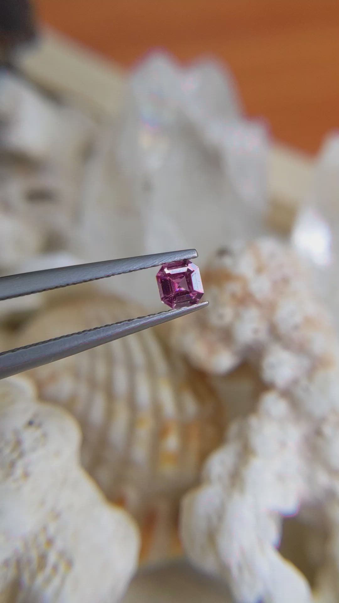 0.19 Ct. Pinkish Purple Sapphire from Ceylon (Sri Lanka) Size Video