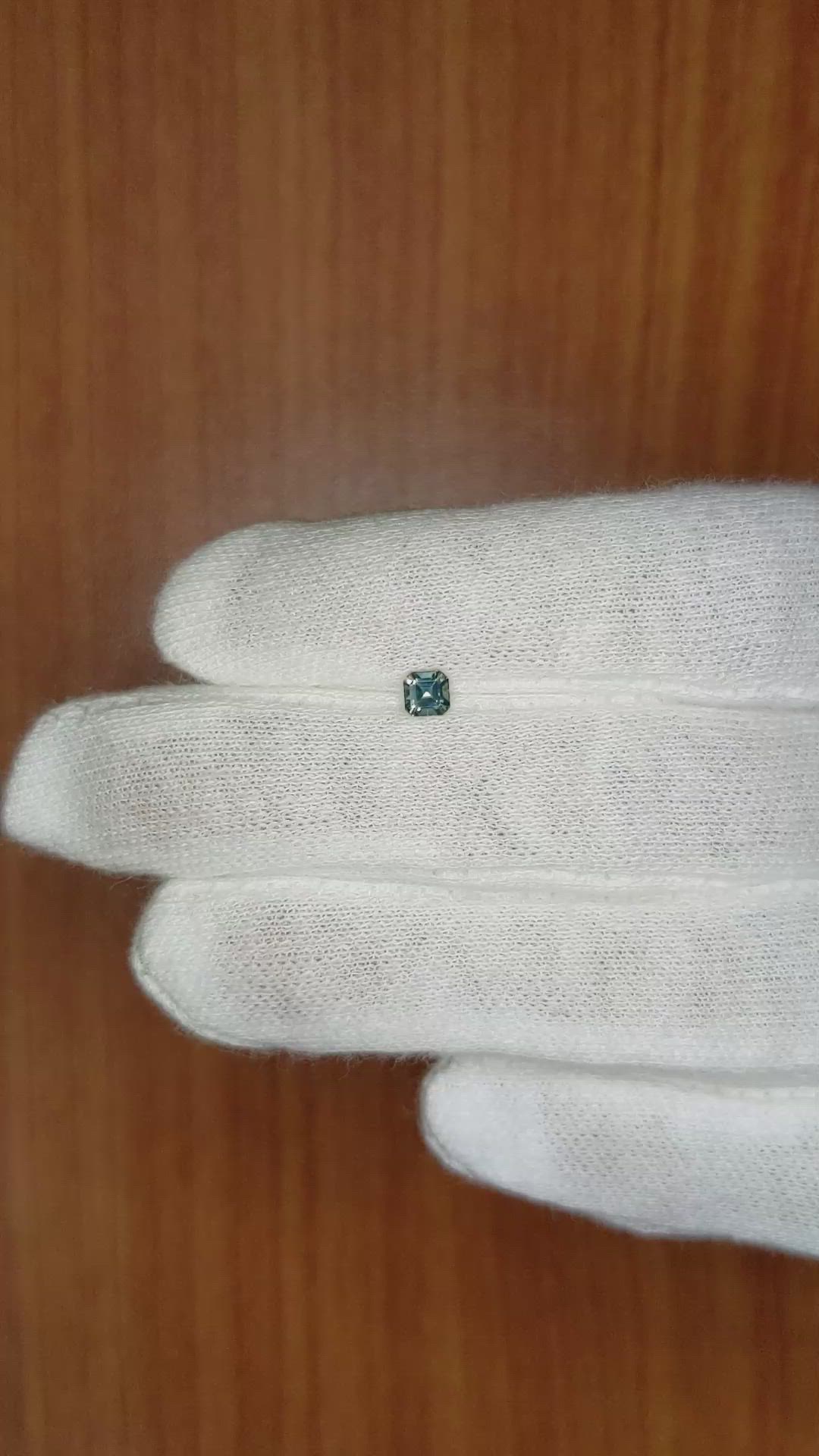 0.32 Ct. Bluish Green Sapphire from Ceylon (Sri Lanka) Size Video