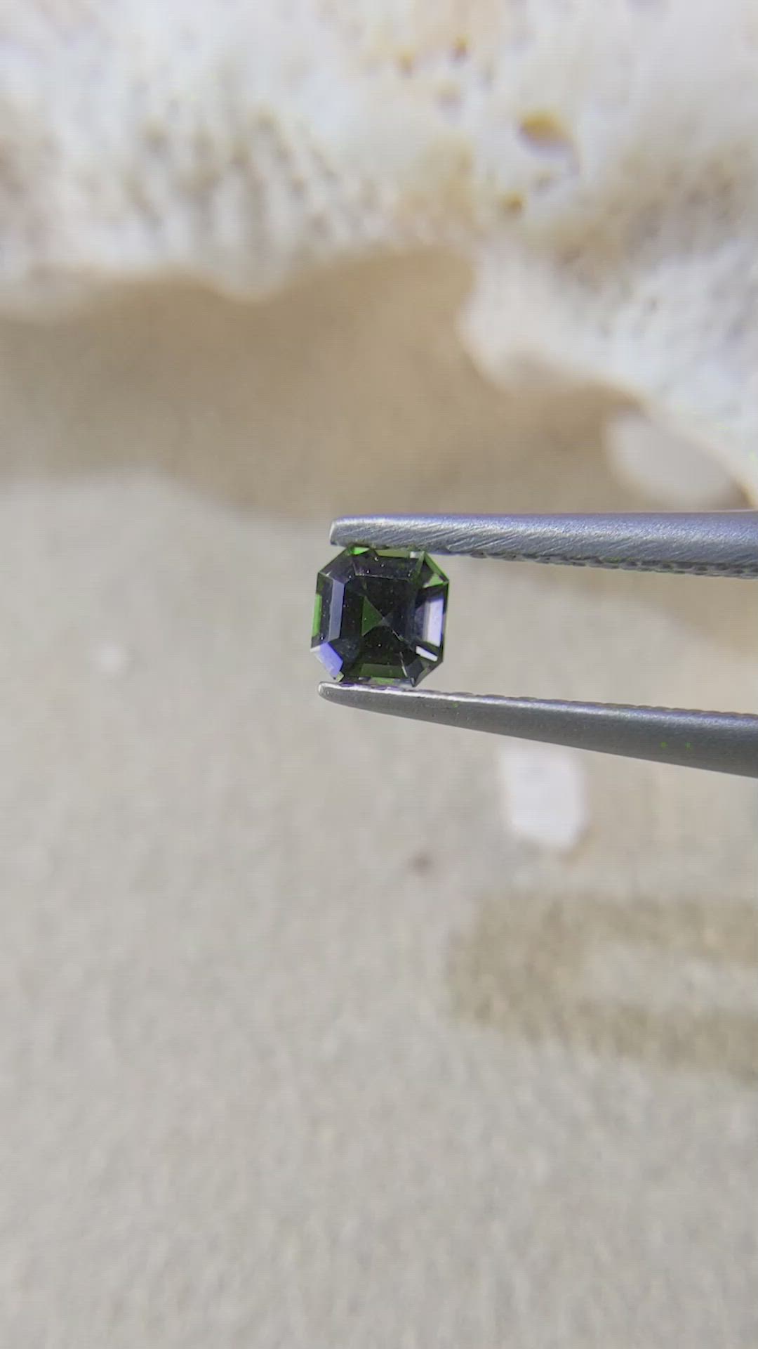 0.25 Ct. Green Sapphire from Ceylon (Sri Lanka) Size Video