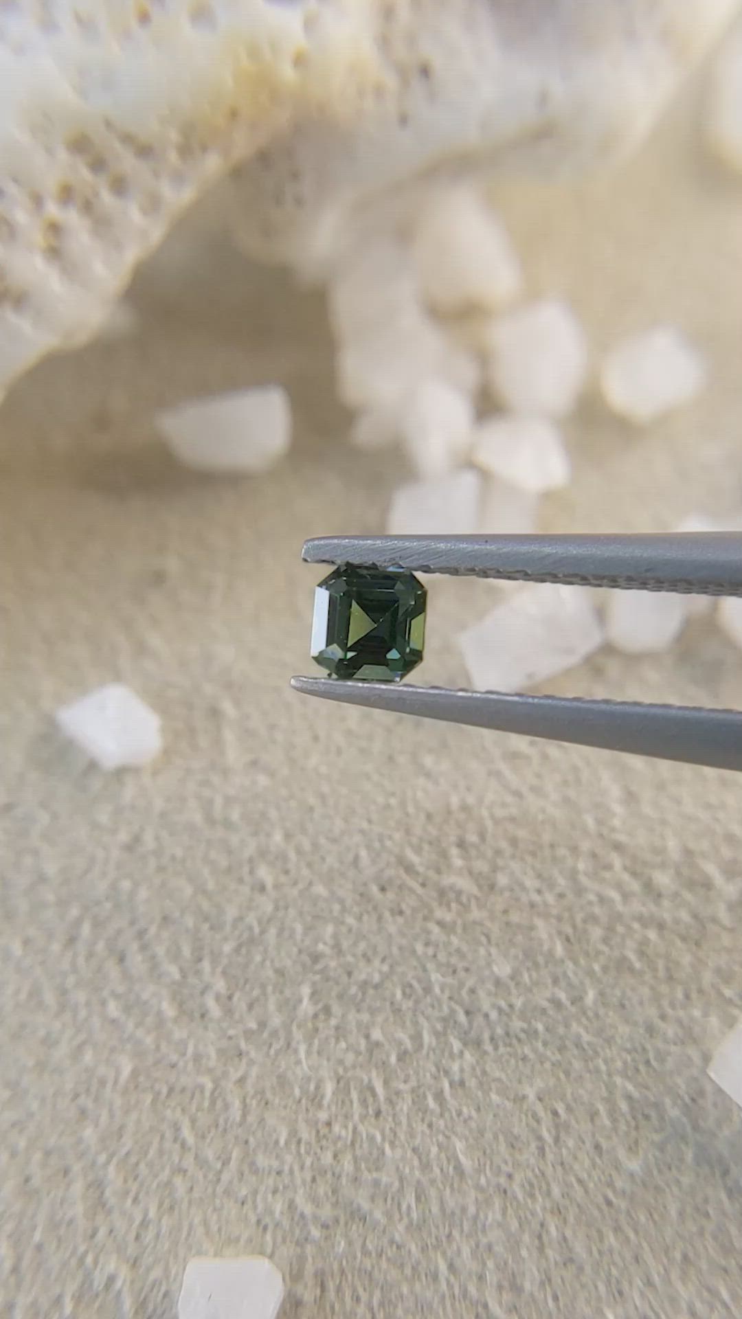 0.28 Ct. Green Sapphire from Ceylon (Sri Lanka) Size Video