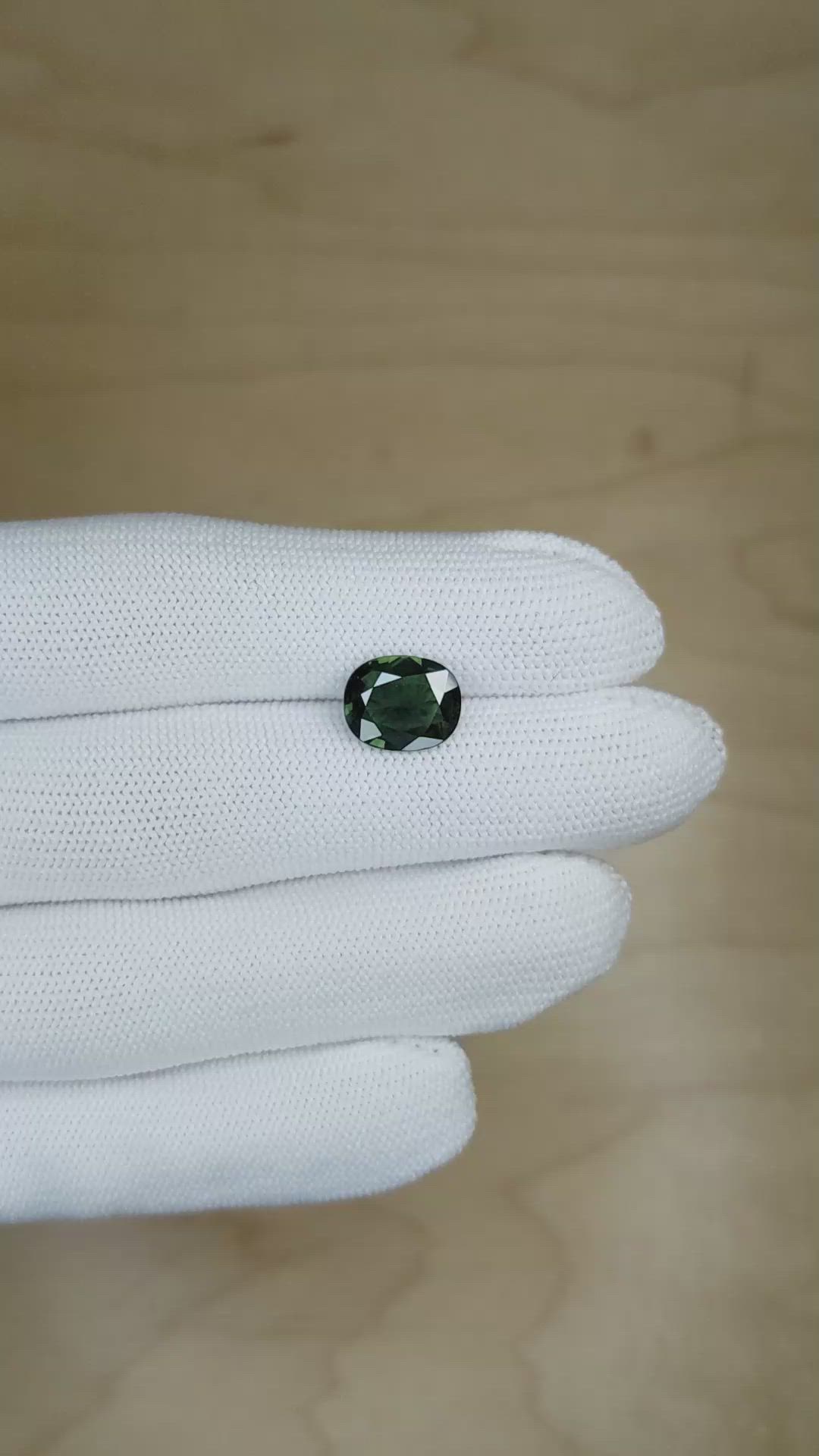 3.61 Ct. Bluish Green Sapphire from Ceylon (Sri Lanka) Size Video
