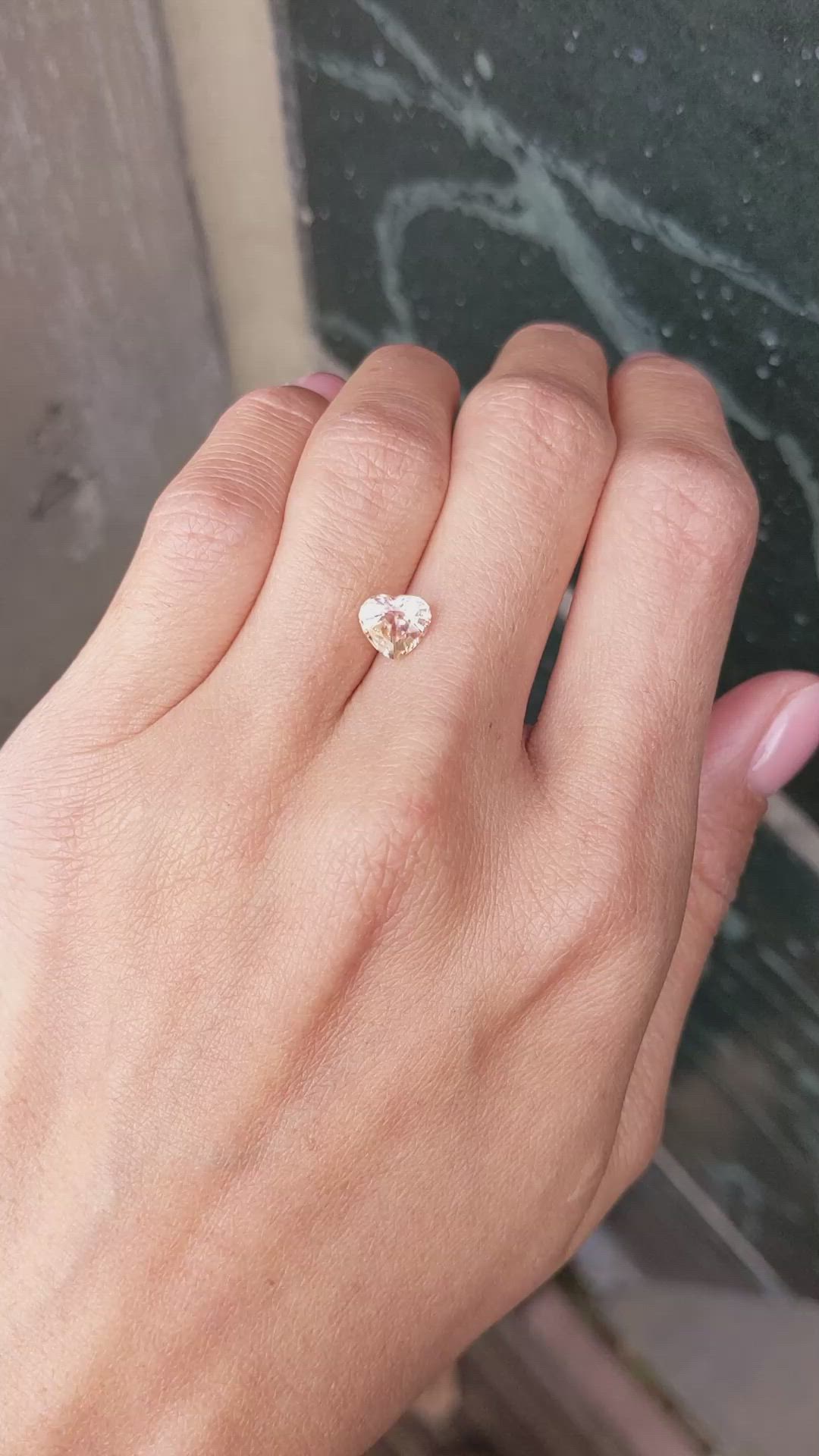 1.69 Ct. Peach Sapphire from Ceylon (Sri Lanka) Size Video