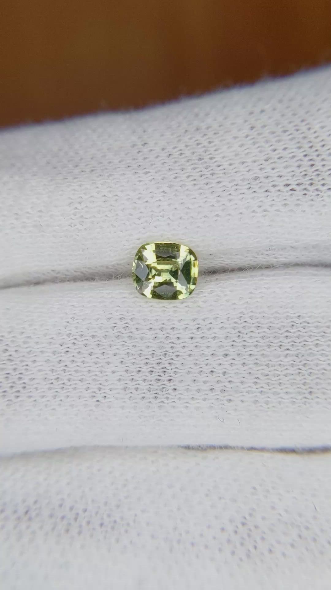 0.66 Ct. Yellowish Green Sapphire from Nigeria Size Video