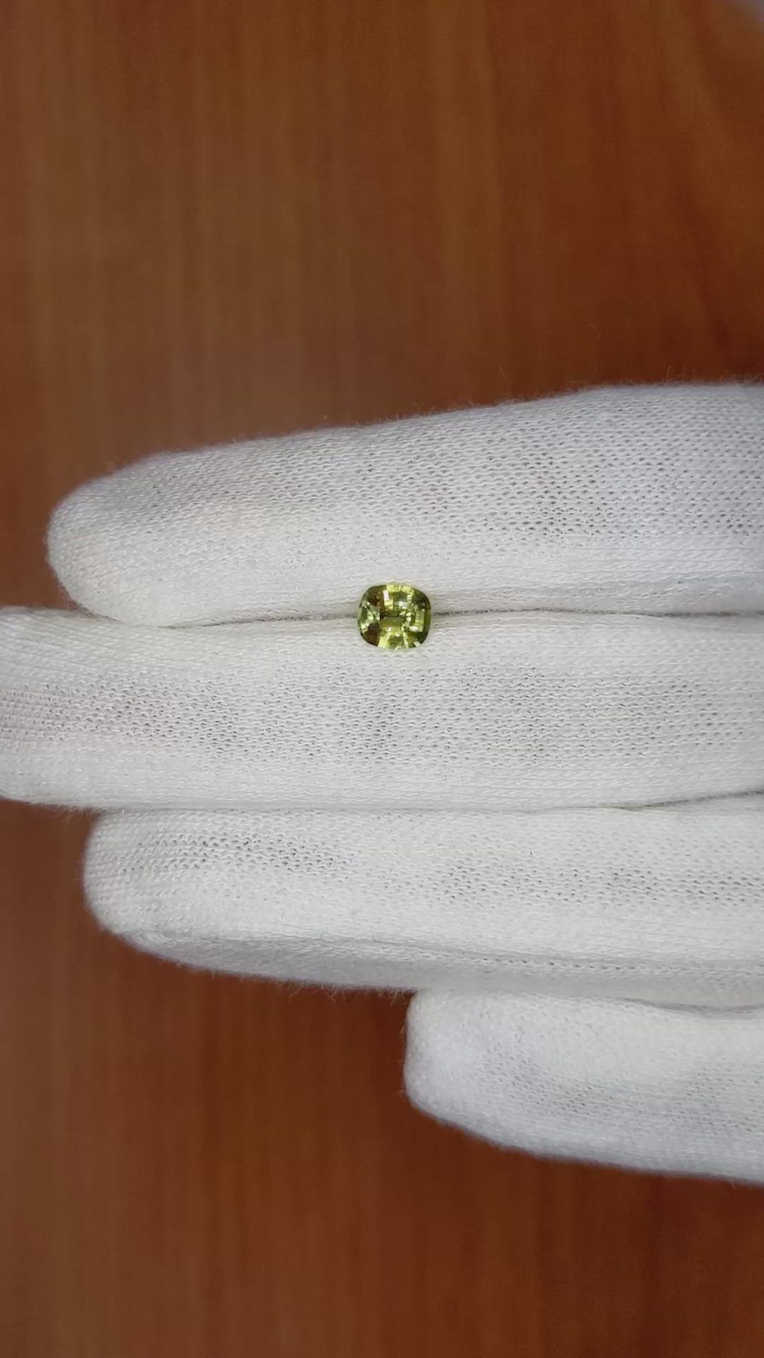 0.66 Ct. Yellowish Green Sapphire from Nigeria Size Video