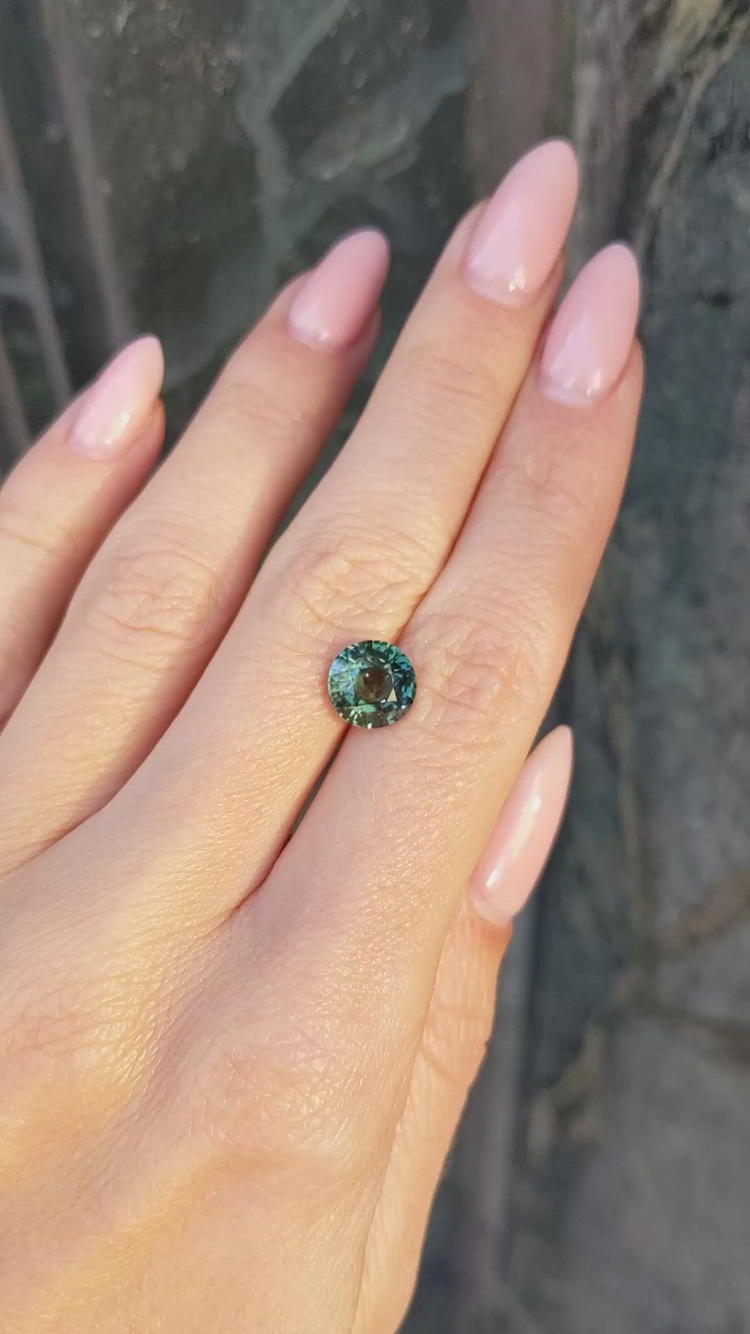 3.03 Ct. Bluish Green Sapphire from Ceylon (Sri Lanka) Size Video