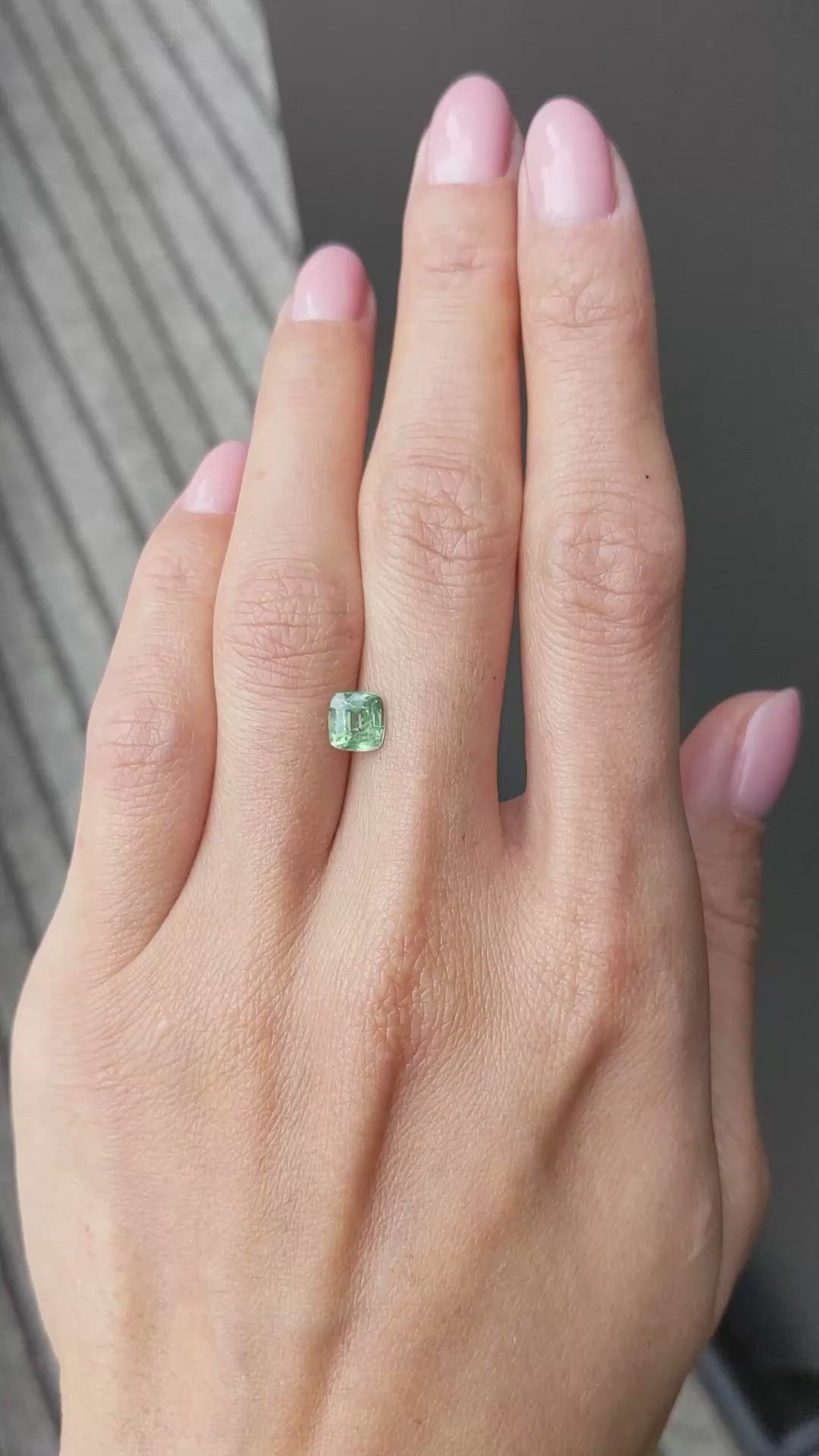 1.26 Ct. Green Sapphire from Ceylon (Sri Lanka) Size Video
