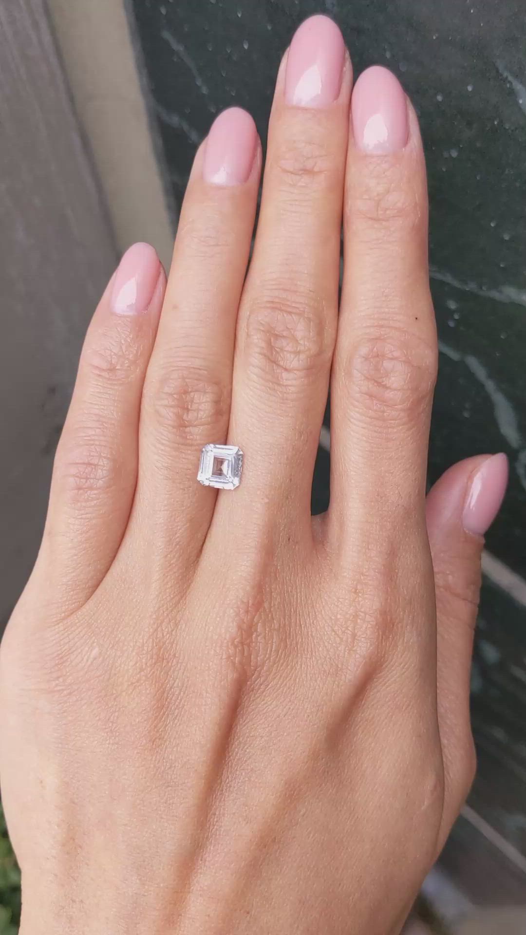 1.88 Ct. White Sapphire from Ceylon (Sri Lanka) Size Video