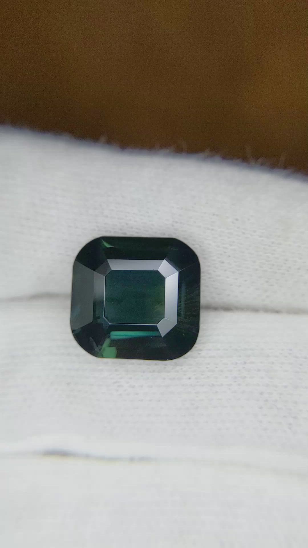 9.02 Ct. Bluish Green Sapphire from Madagascar Size Video
