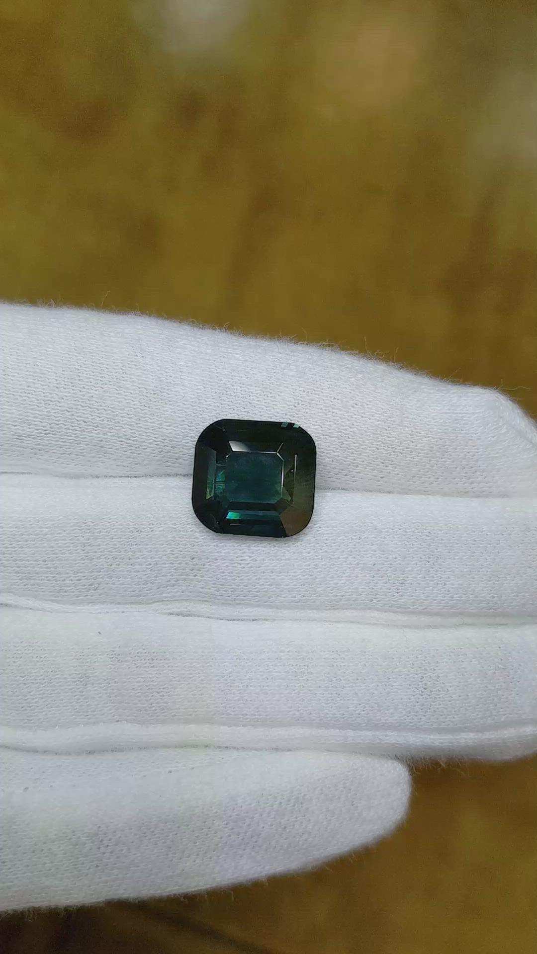 9.02 Ct. Bluish Green Sapphire from Madagascar Size Video