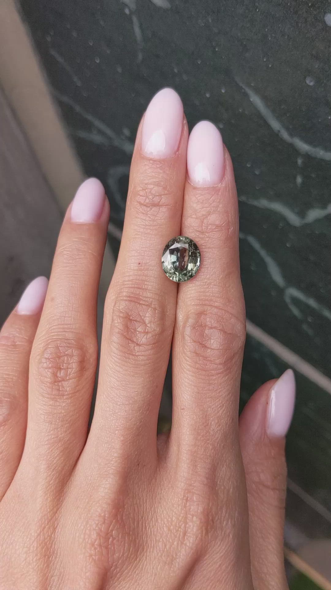 4.95 Ct. Green Sapphire from Madagascar Size Video