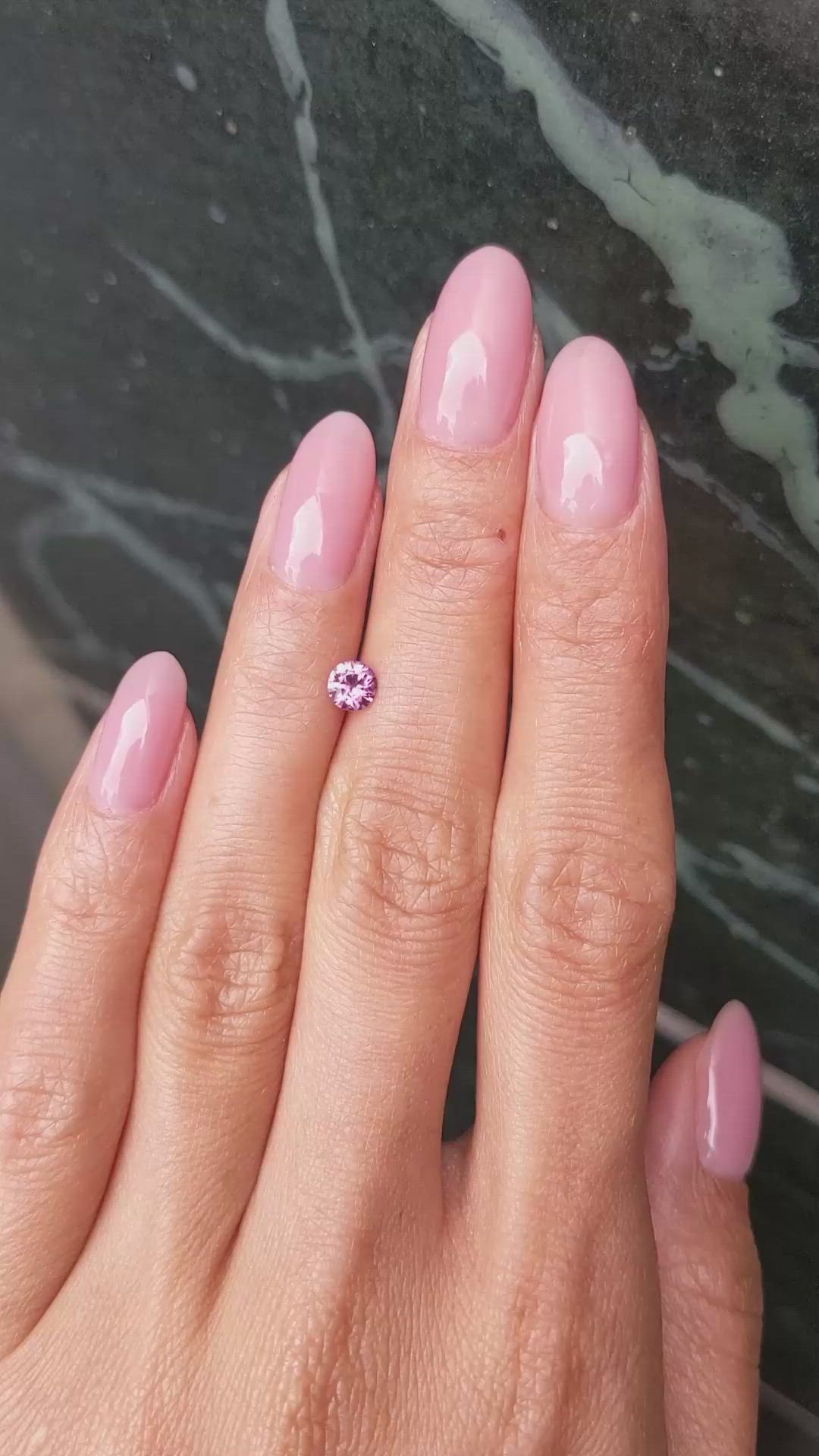 0.45 Ct. Pinkish Purple Sapphire from Ceylon (Sri Lanka) Size Video