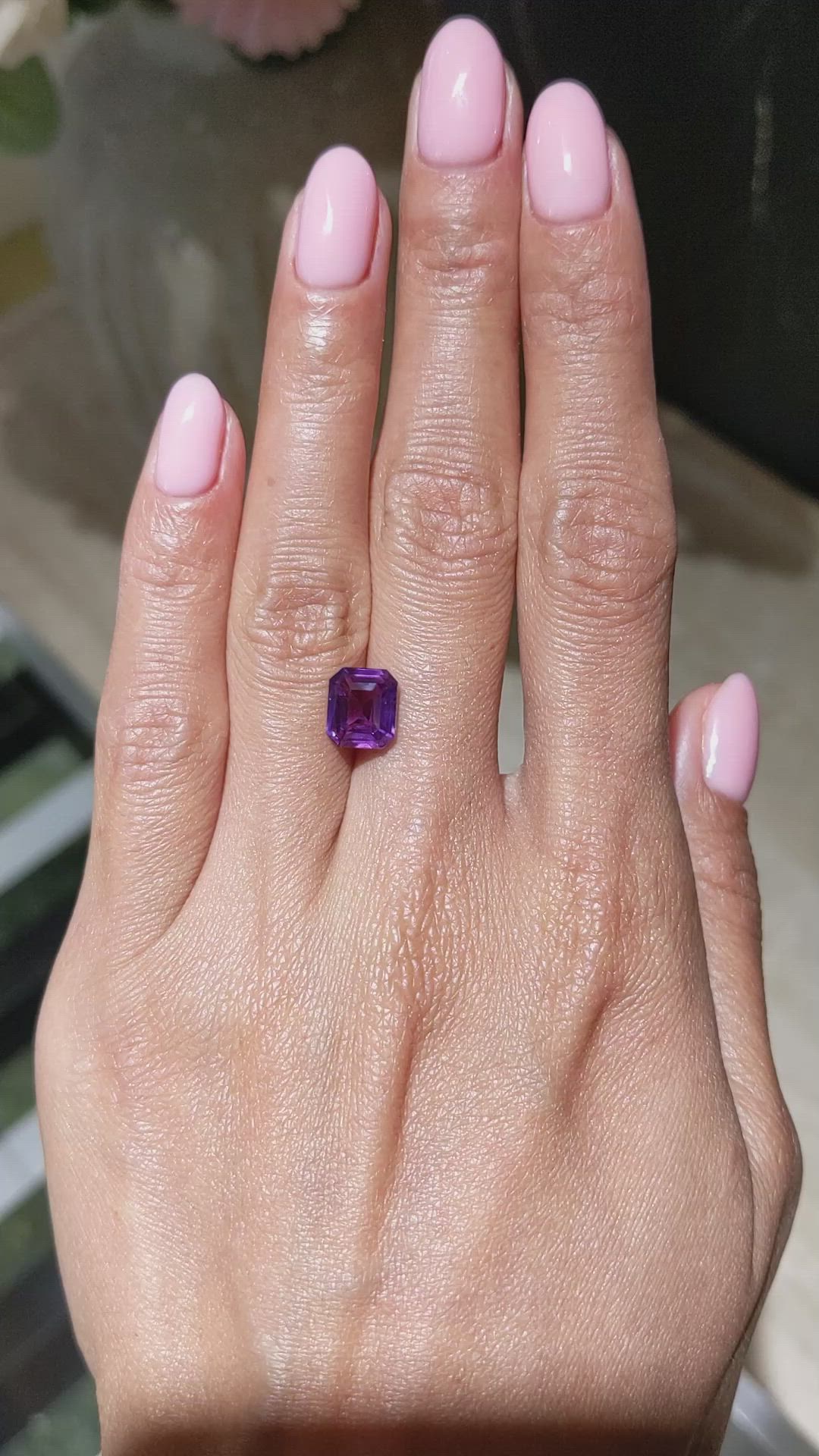 3.57 Ct. Purple Sapphire from Ceylon (Sri Lanka) Size Video