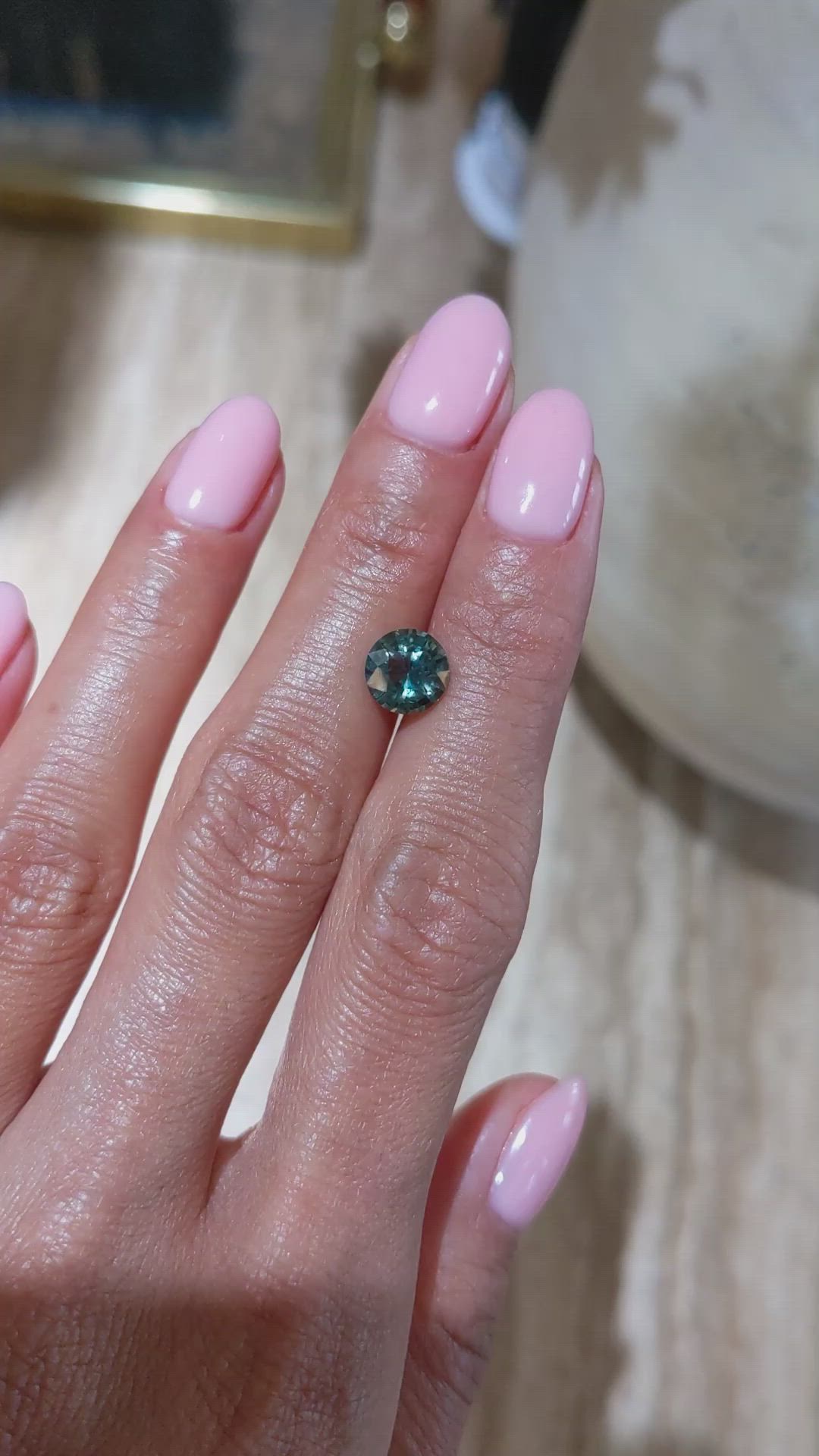 2.05 Ct. Bluish Green Sapphire from Ceylon (Sri Lanka) Size Video