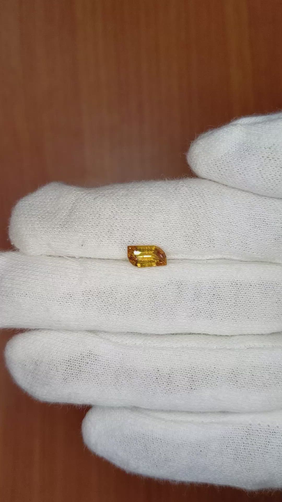 1.18 Ct. Orange Sapphire from Ceylon (Sri Lanka) Size Video
