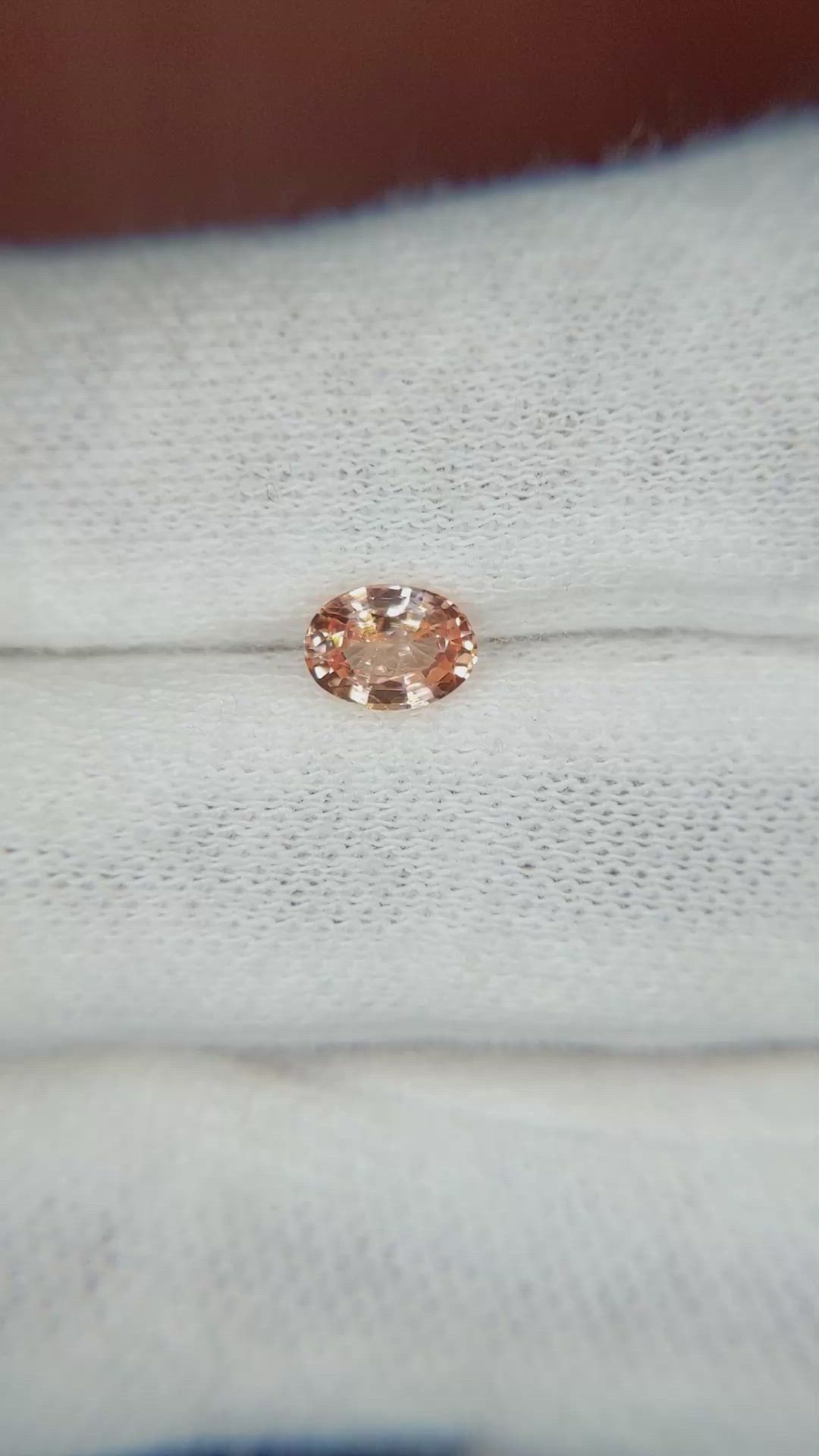 0.76 Ct. Peach Sapphire from Ceylon (Sri Lanka) Size Video
