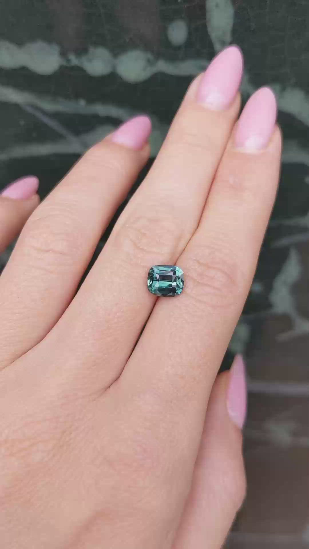 2.02 Ct. Greenish Blue Sapphire from Ceylon (Sri Lanka) Size Video