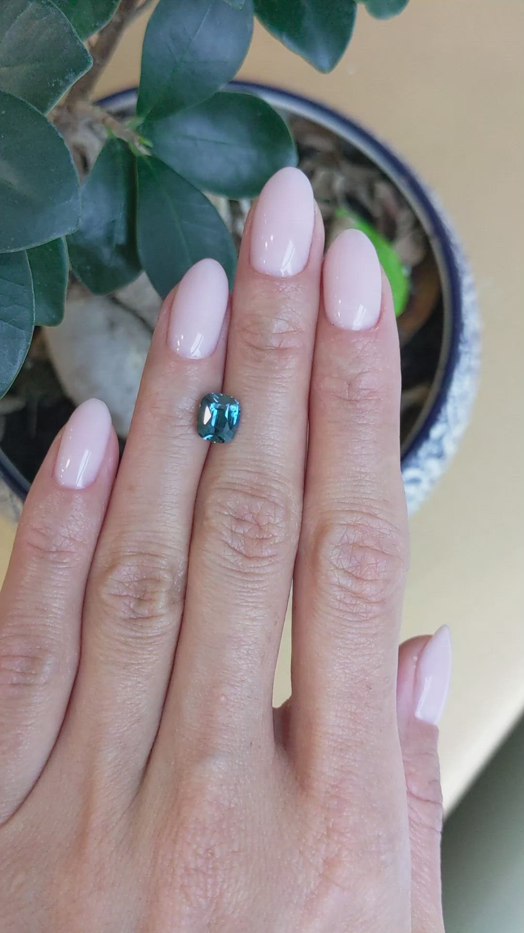 2.02 Ct. Greenish Blue Sapphire from Ceylon (Sri Lanka) Size Video