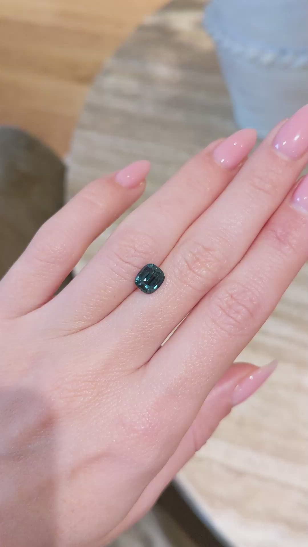 2.02 Ct. Greenish Blue Sapphire from Ceylon (Sri Lanka) Size Video