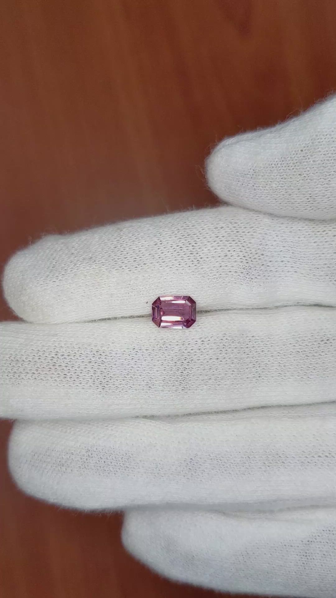 0.87 Ct. Pinkish Purple Sapphire from Ceylon (Sri Lanka) Size Video
