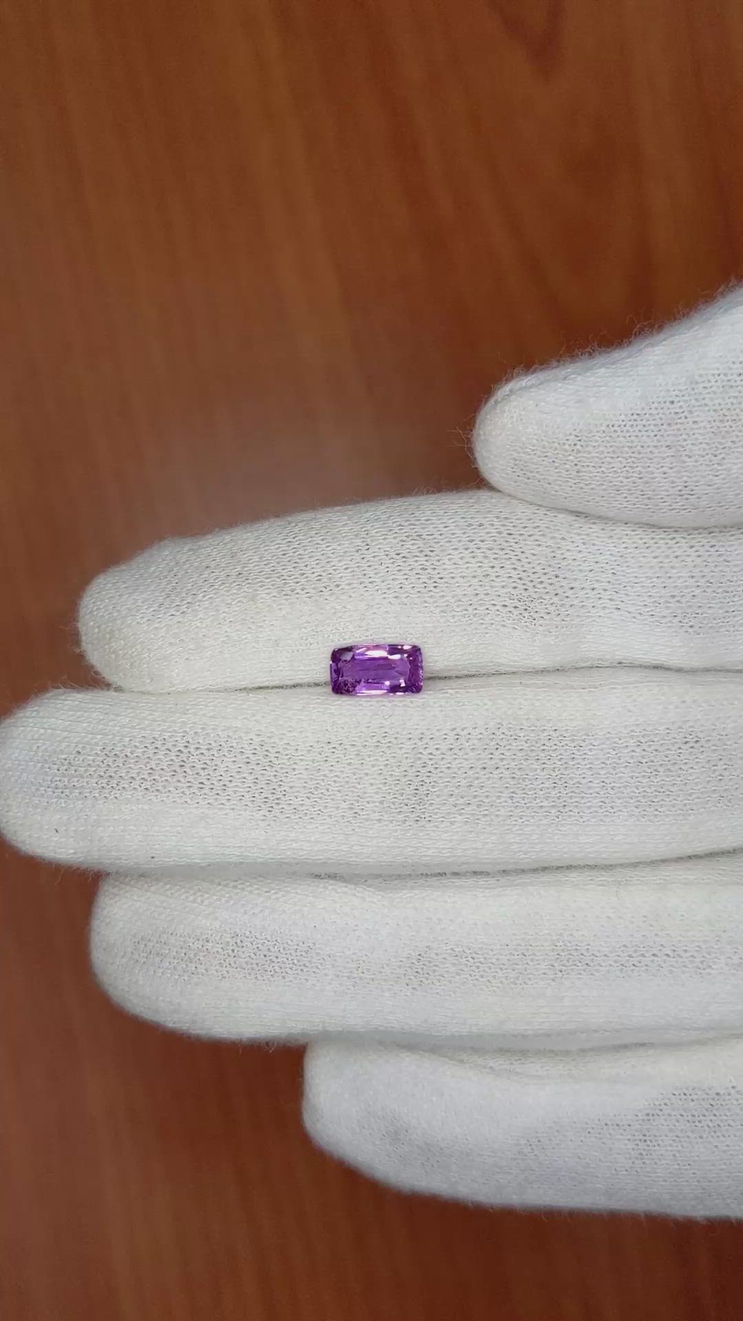 1.01 Ct. Purple Sapphire from Ceylon (Sri Lanka) Size Video
