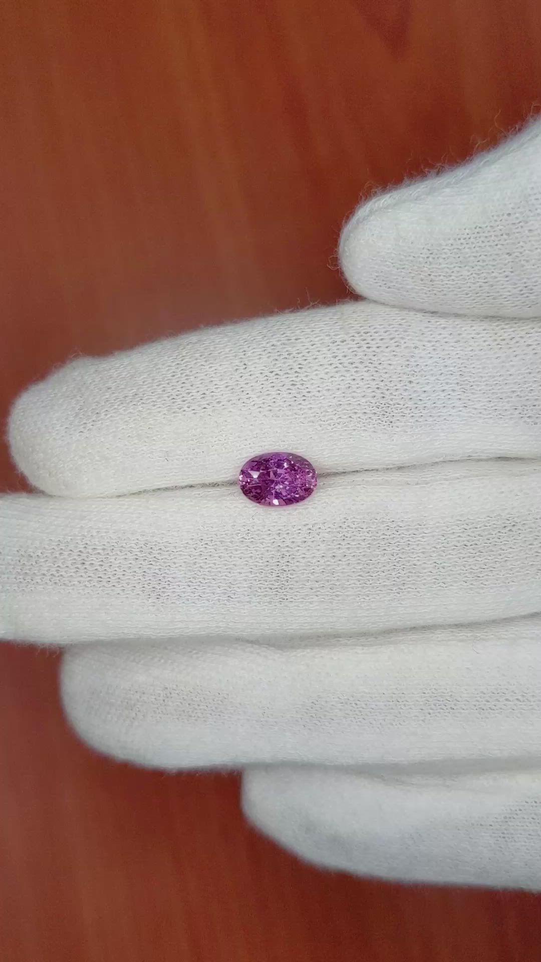 1.48 Ct. Pinkish Purple Sapphire from Ceylon (Sri Lanka) Size Video