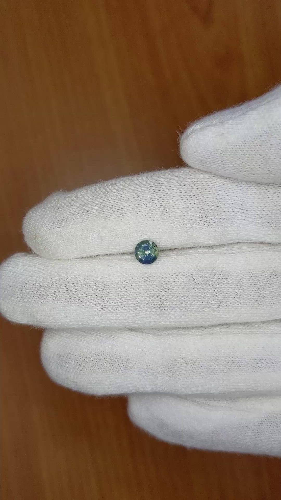 0.68 Ct. Bluish Green Sapphire from Ceylon (Sri Lanka) Size Video