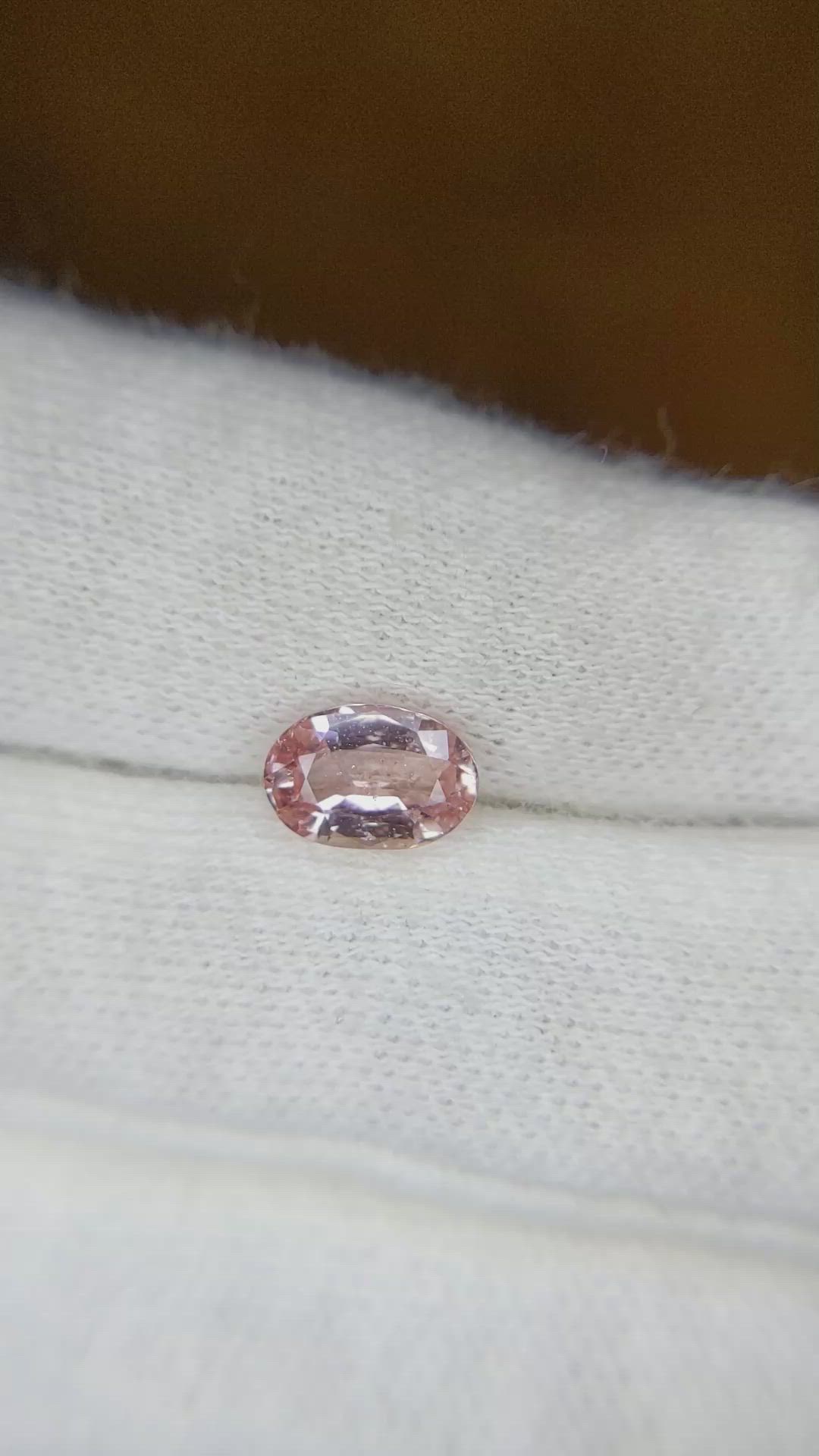 1.40 Ct. Peach Sapphire from Ceylon (Sri Lanka) Size Video