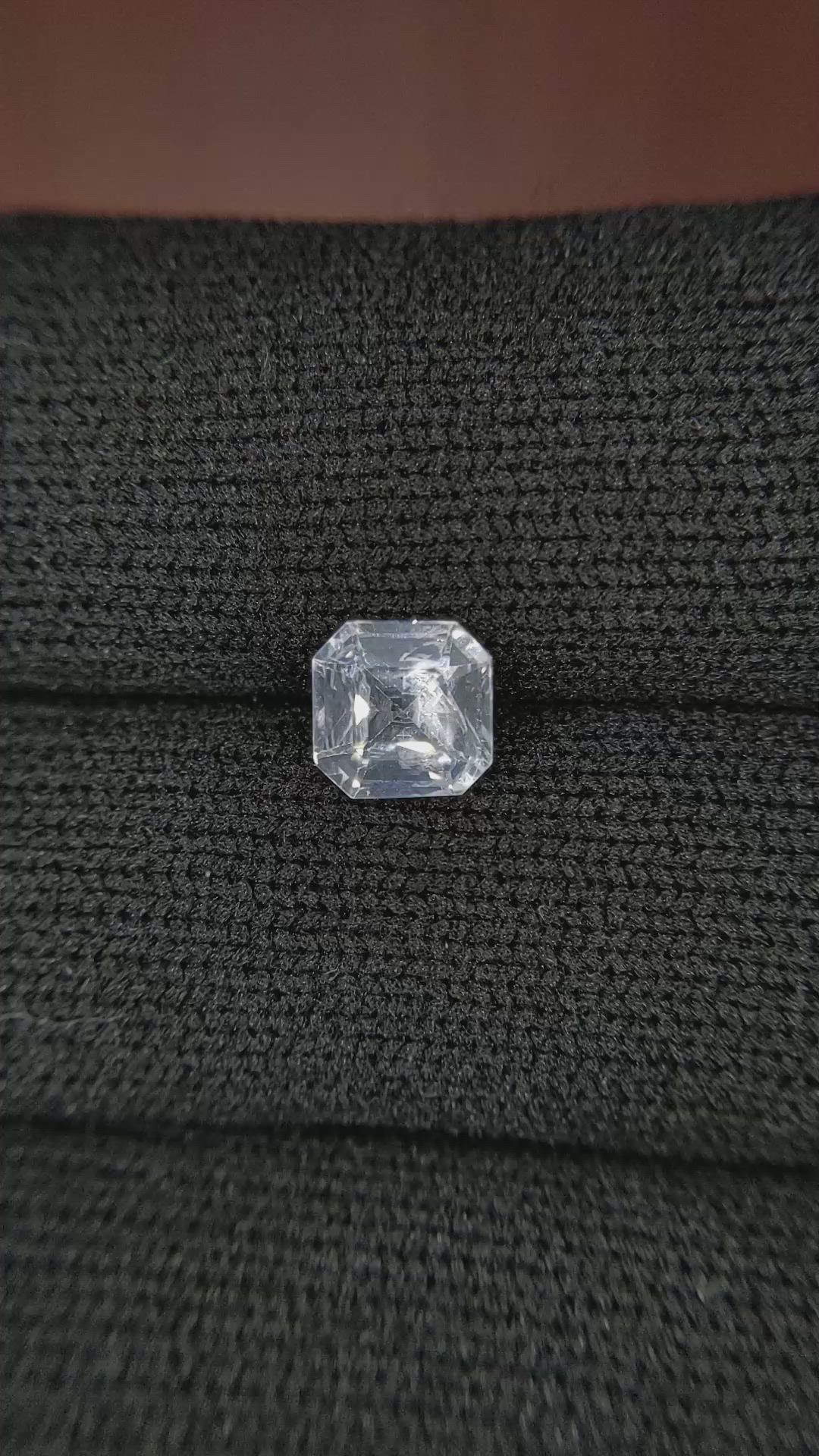 1.16 Ct. White Sapphire from Ceylon (Sri Lanka) Size Video