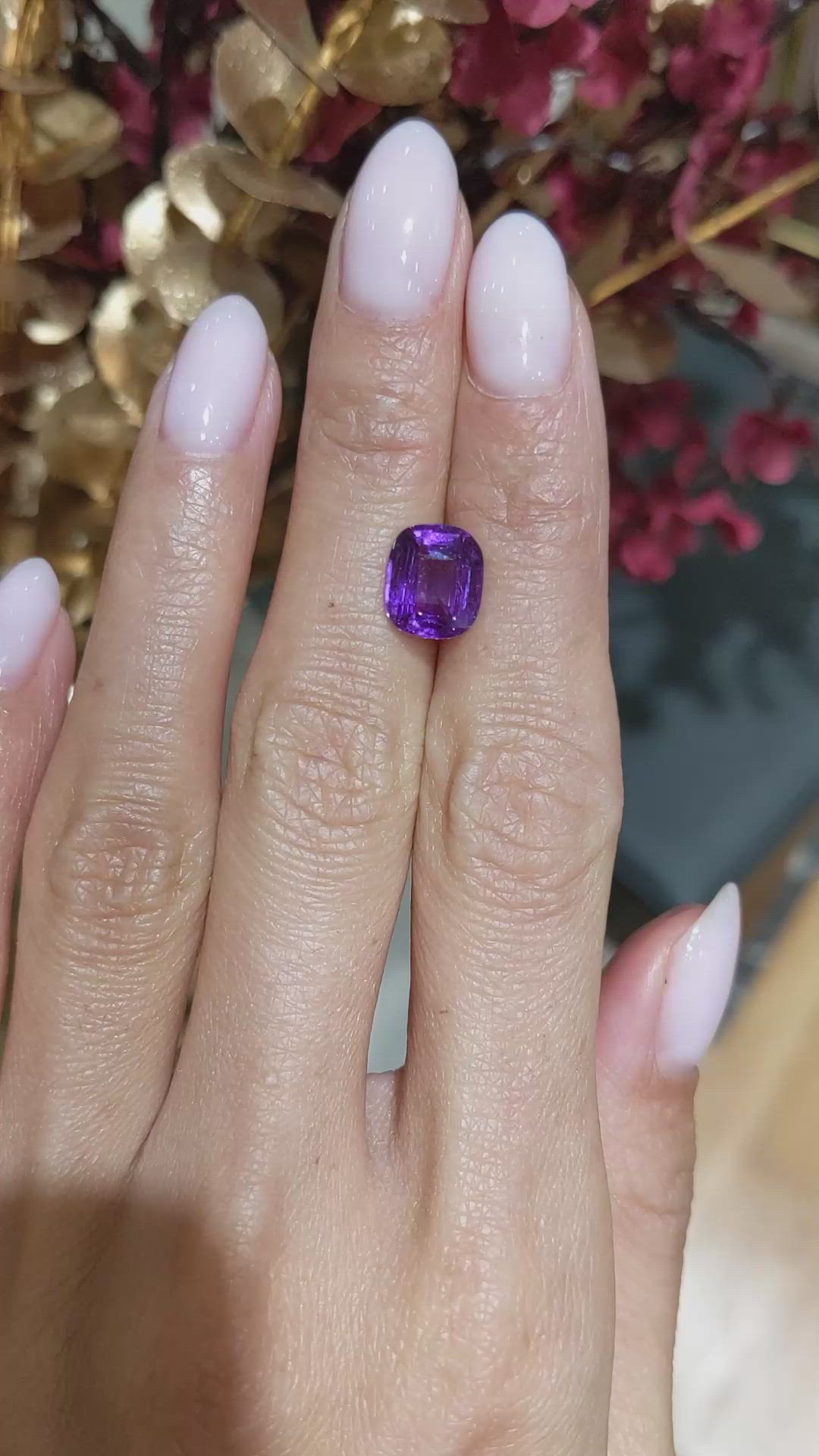3.29 Ct. Purple Sapphire from Ceylon (Sri Lanka) Size Video