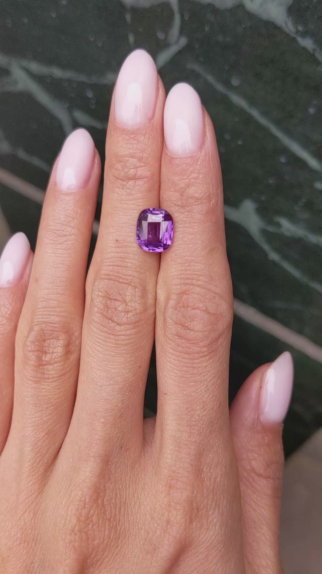 3.29 Ct. Purple Sapphire from Ceylon (Sri Lanka) Size Video