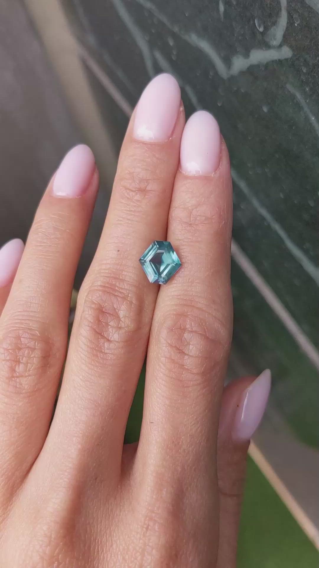 2.42 Ct. Greenish Blue Sapphire from Ceylon (Sri Lanka) Size Video