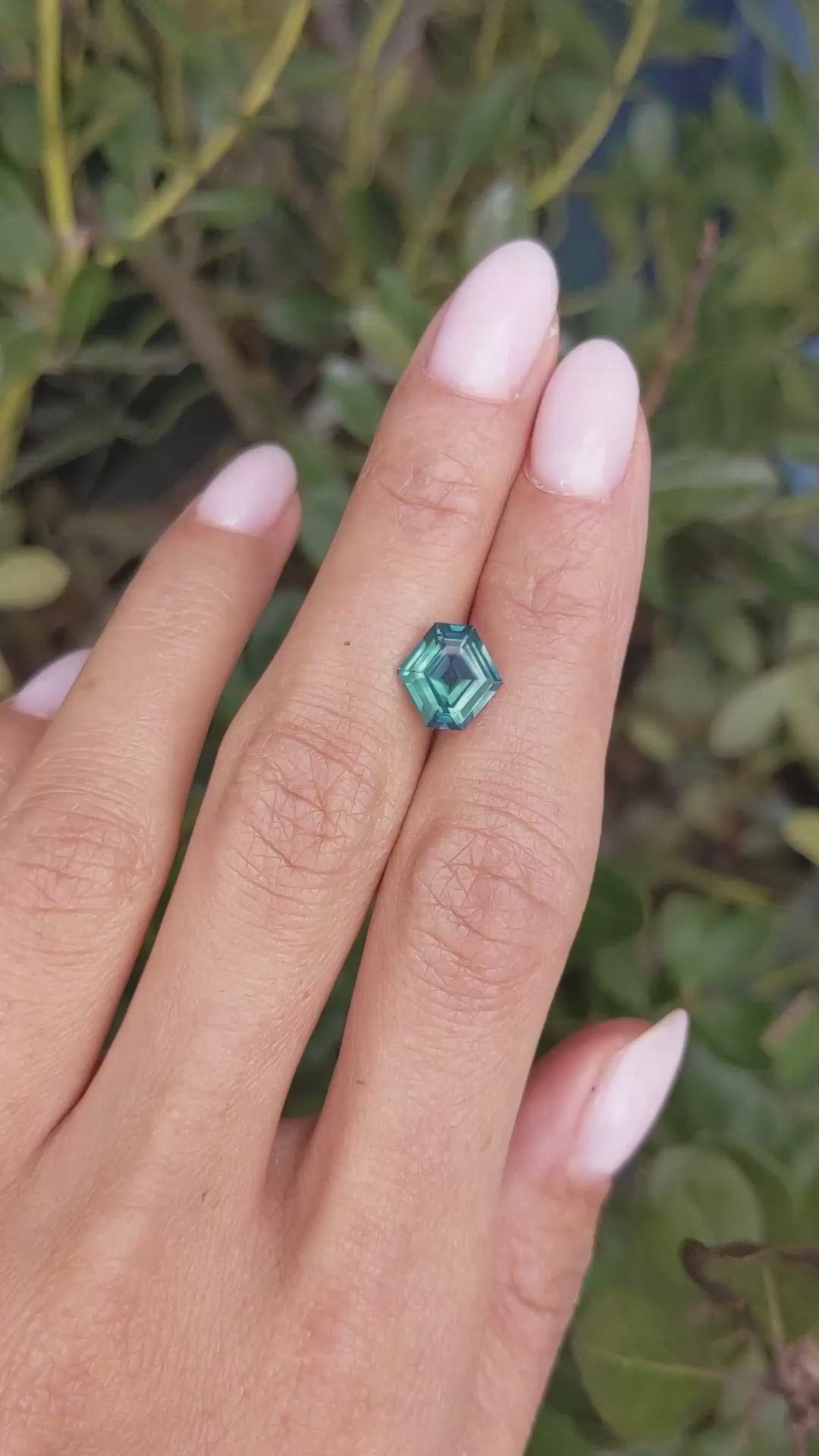 2.42 Ct. Greenish Blue Sapphire from Ceylon (Sri Lanka) Size Video