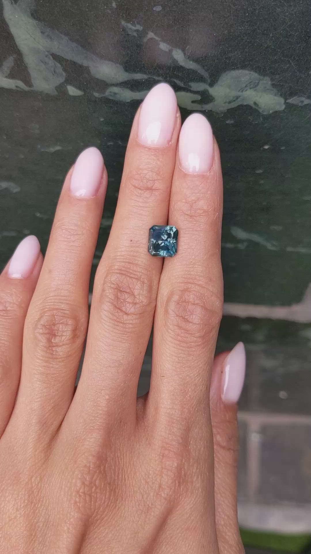 3.30 Ct. Greenish Blue Sapphire from Ceylon (Sri Lanka) Size Video