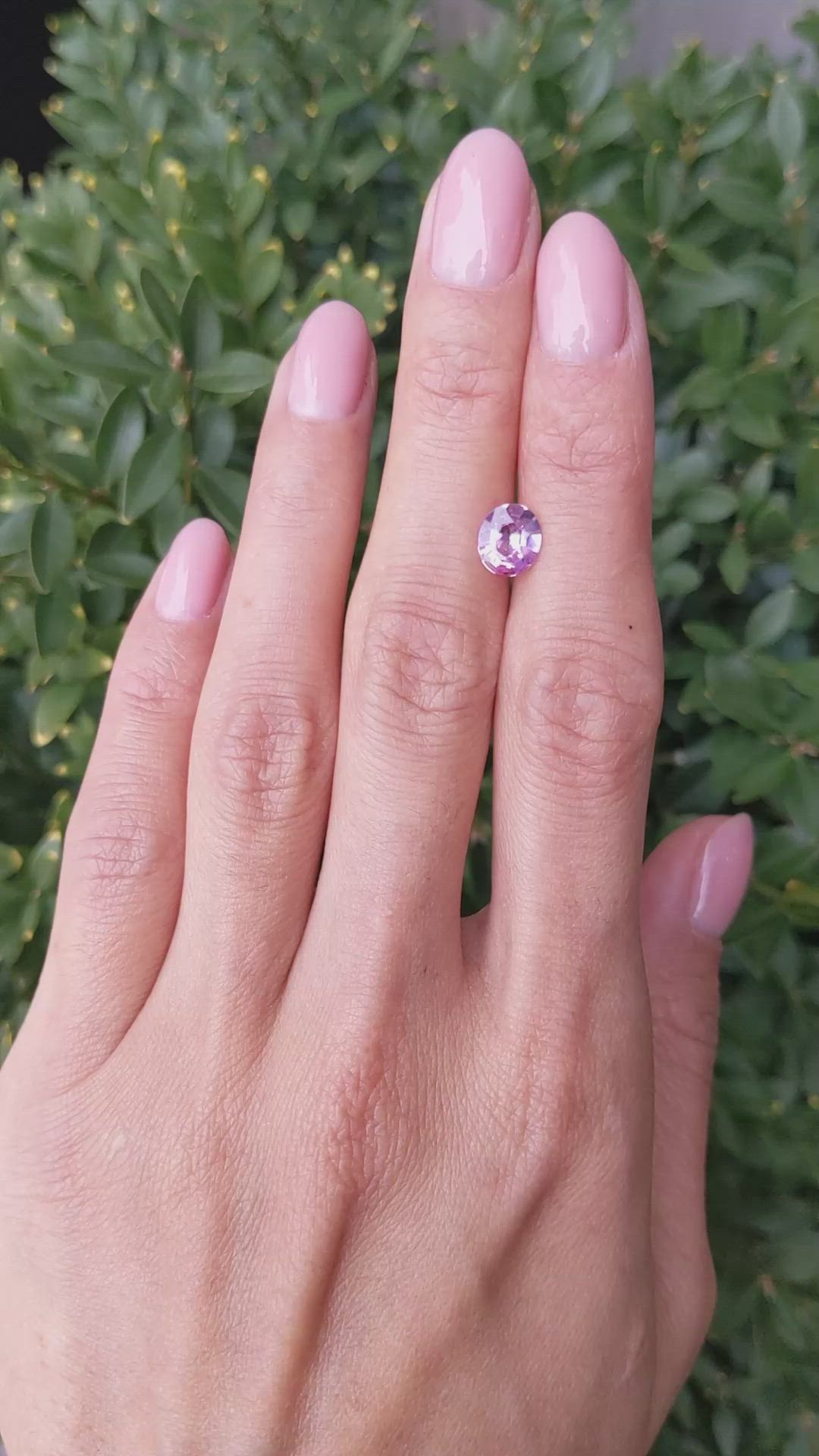 1.21 Ct. Pinkish Purple Sapphire from Ceylon (Sri Lanka) Size Video